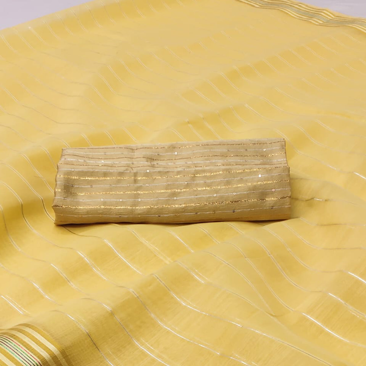 Yellow Woven Linen Saree