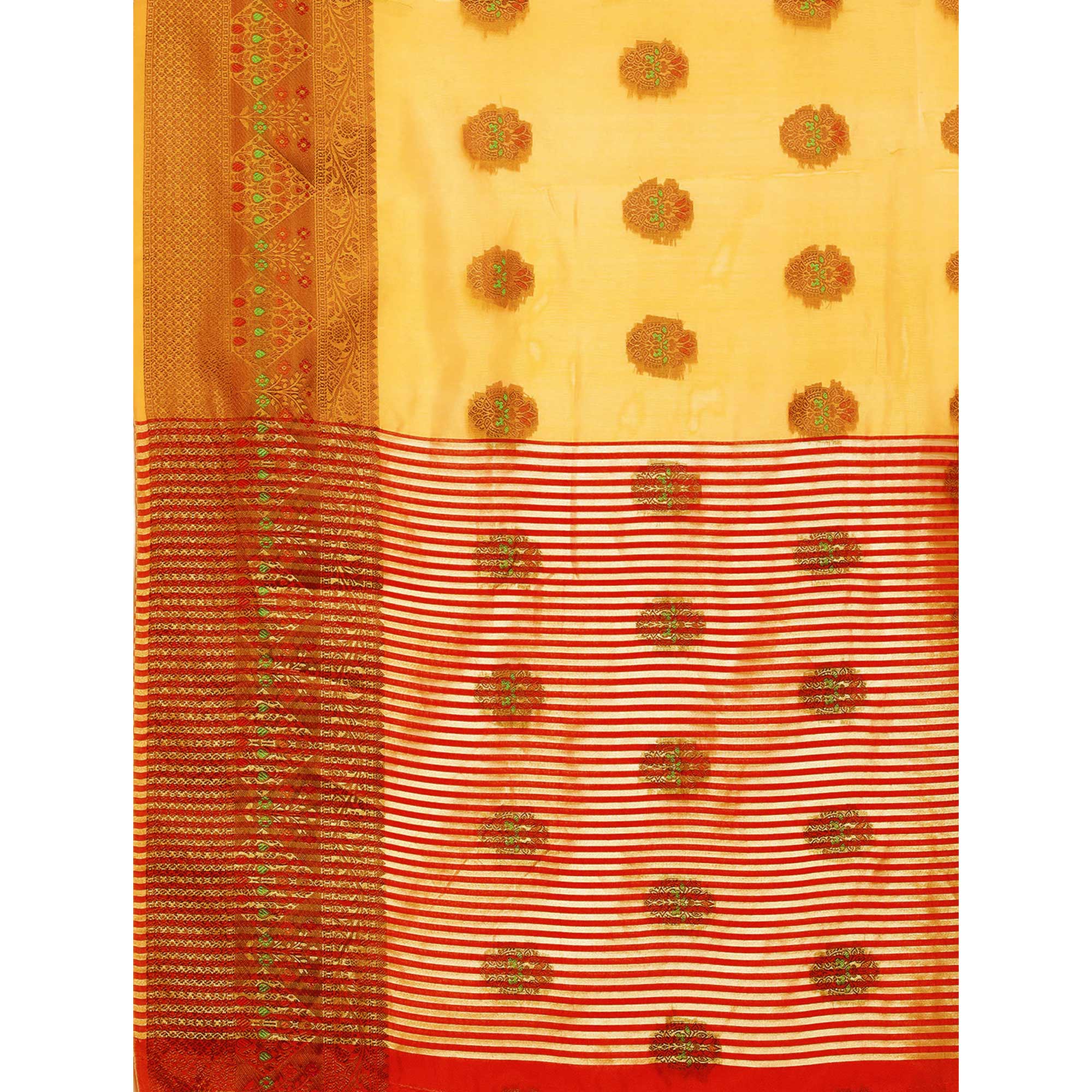 Golden Woven Organza Saree