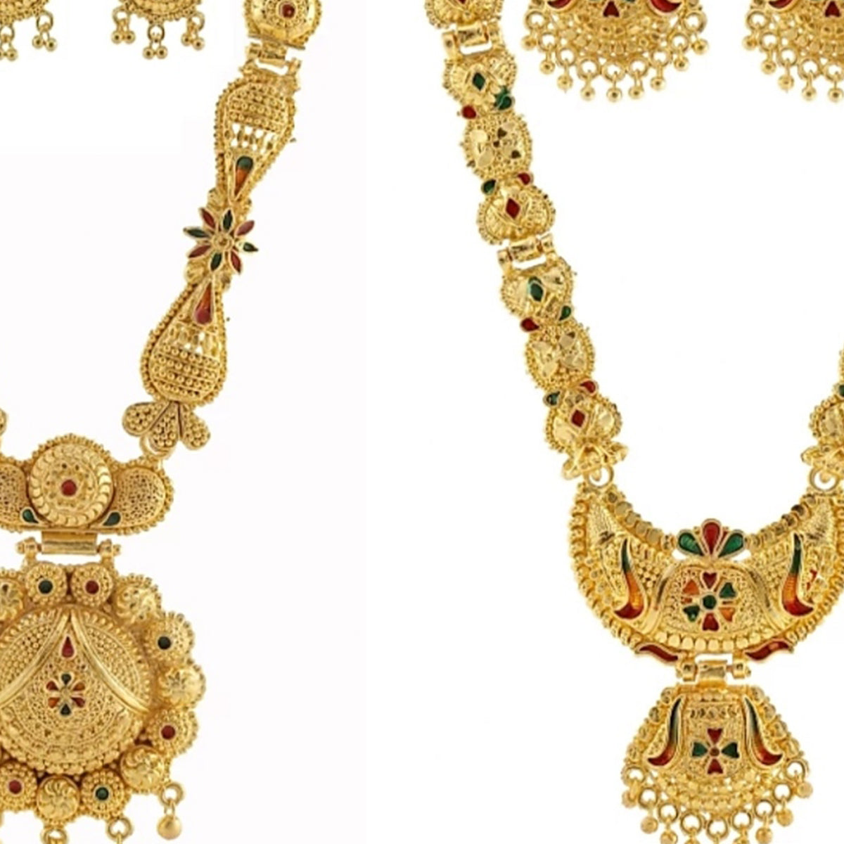 Gold Plated Short and Long Alloy Jewellery Combo Set