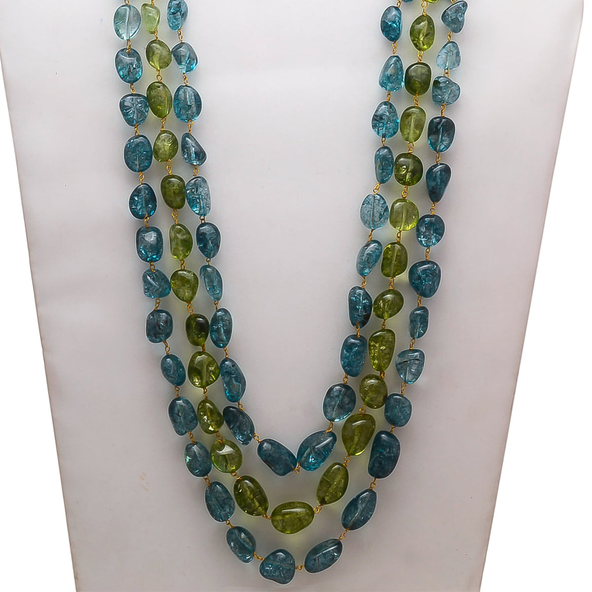 Green And Blue Un-Shaped Stones Mala