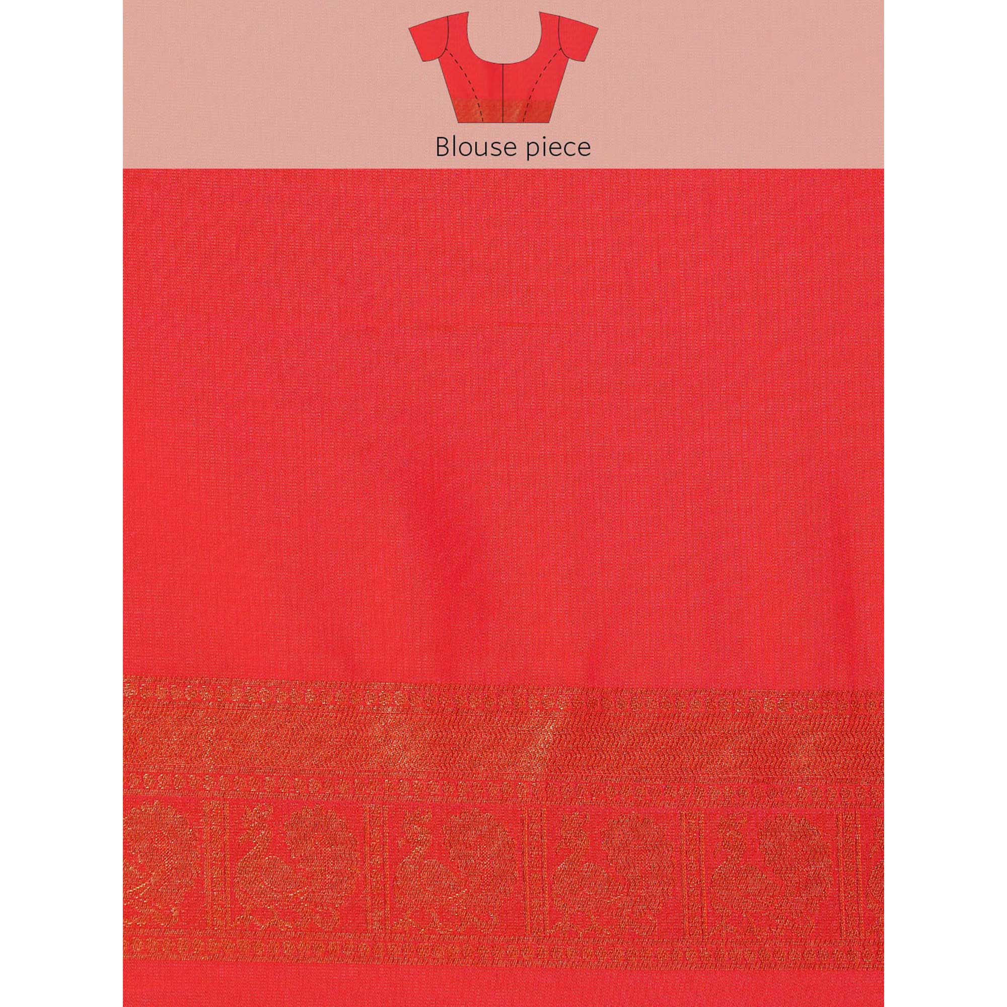 Orange Woven Kanjivaram Silk Saree