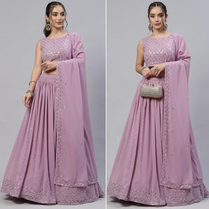 Mauve Sequins Embroidered Georgette Lehenga Choli