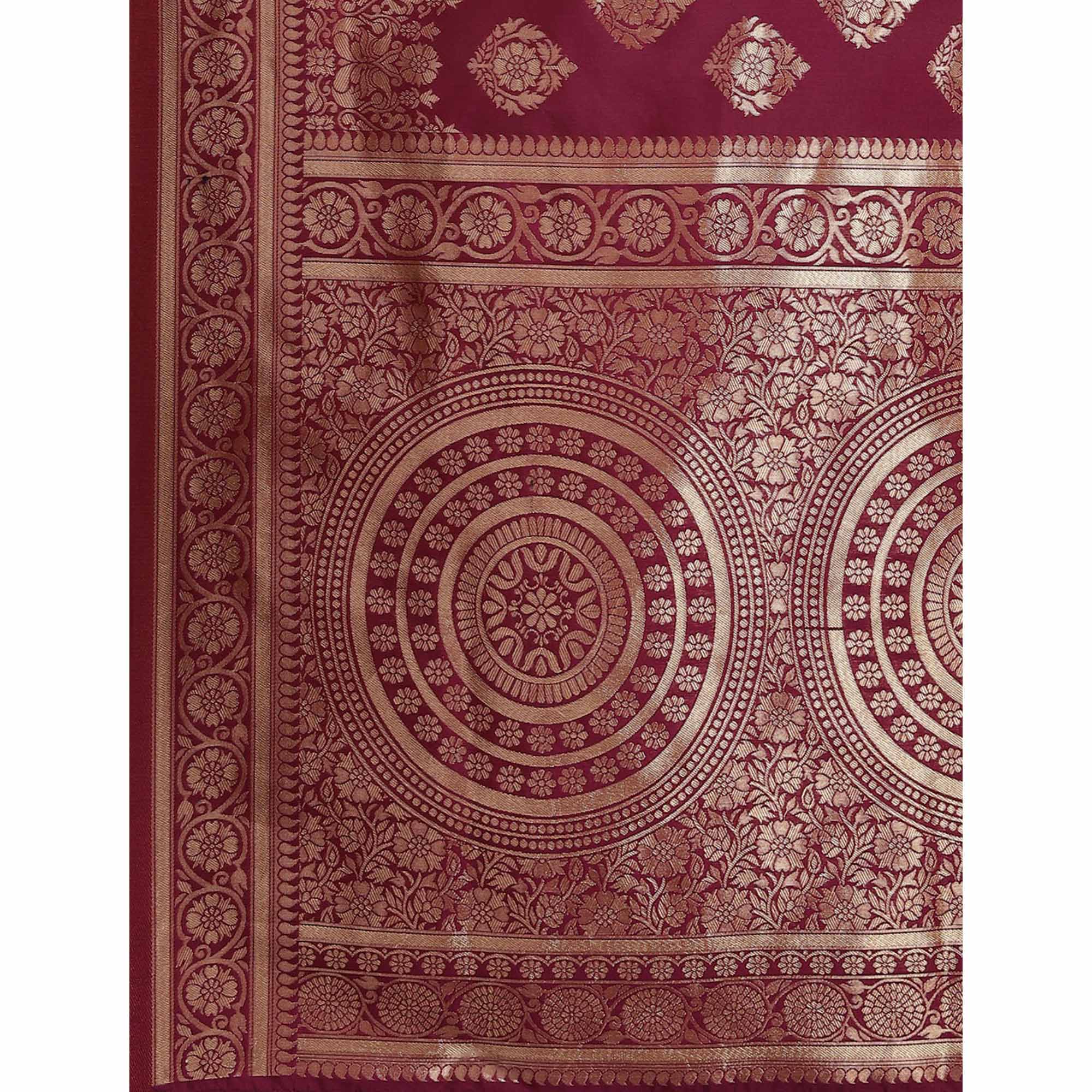 Purple Woven Banarasi Silk Saree