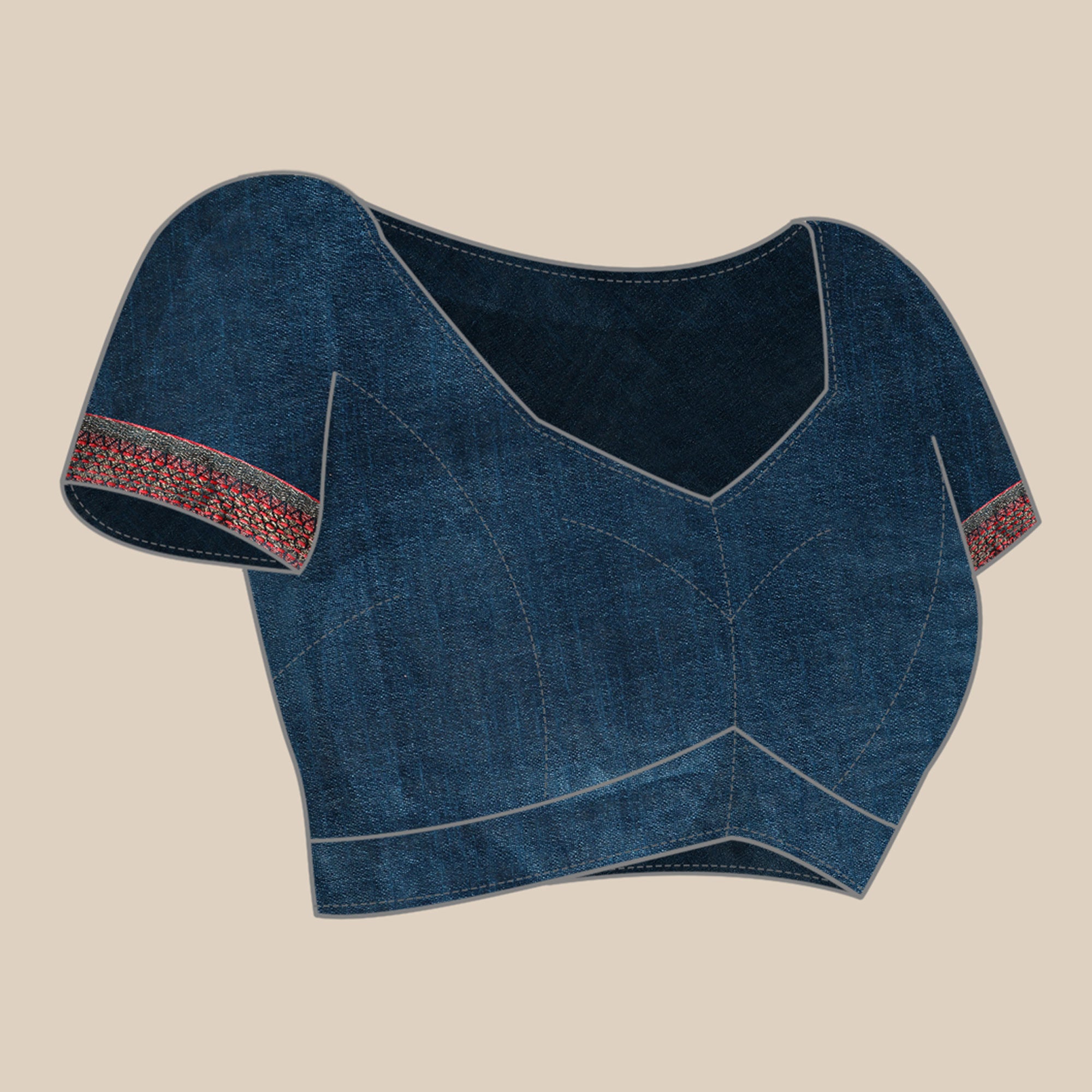 Blue Foil Printed Zomato Saree