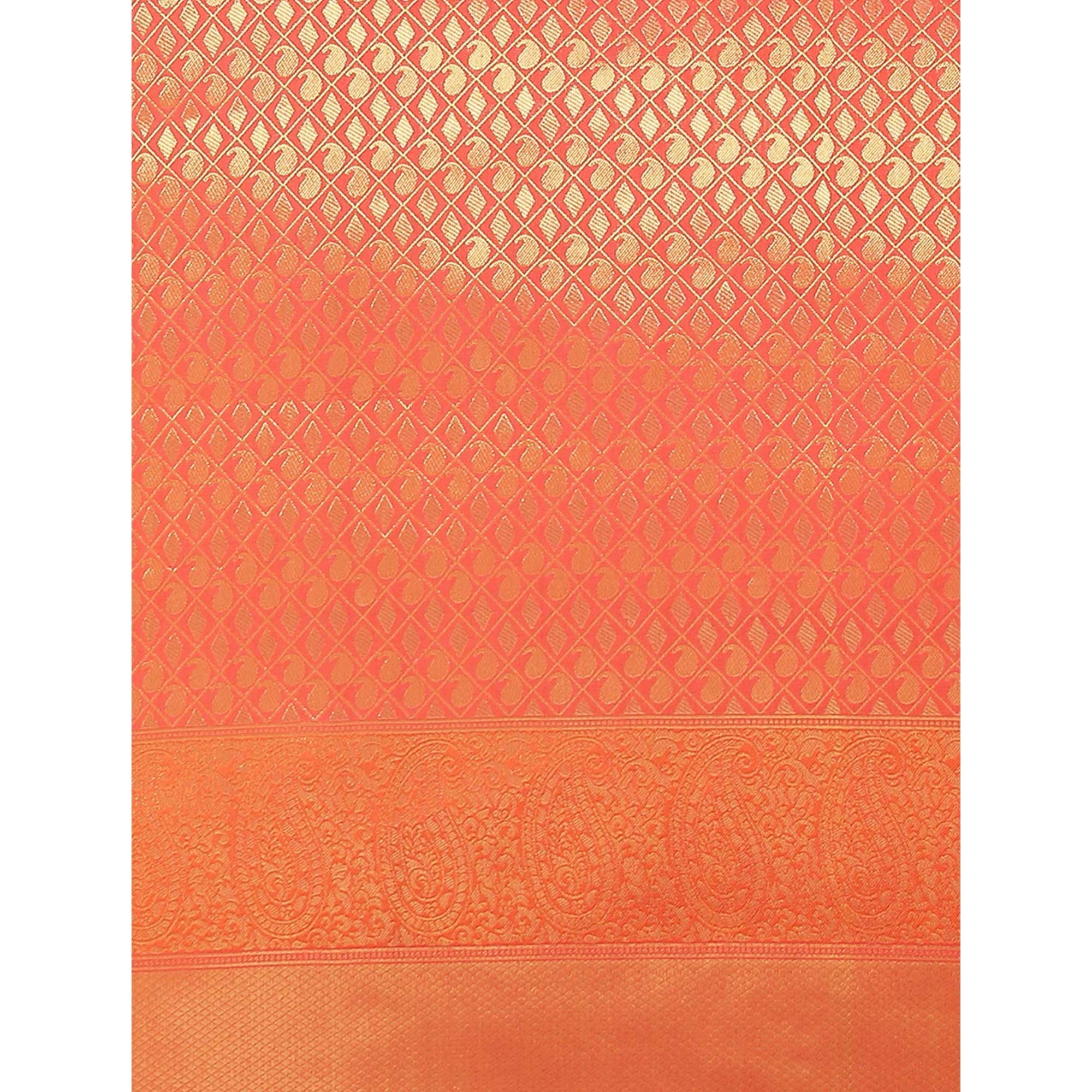 Orange Woven Kanjivaram Silk Saree