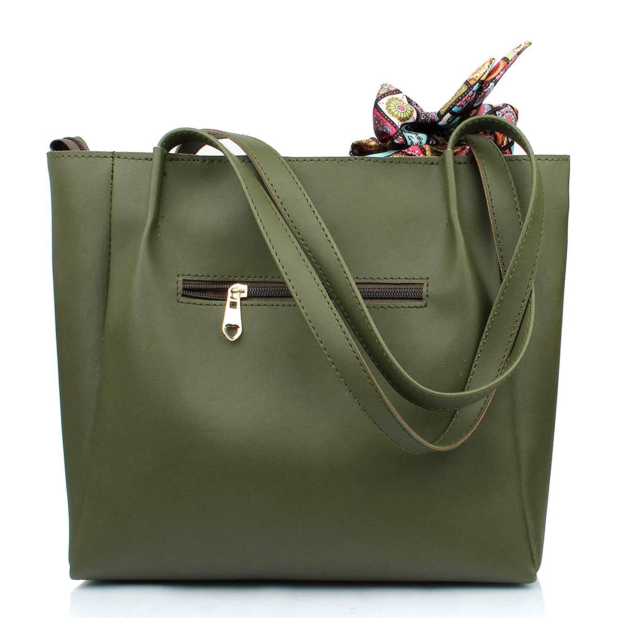 TMN - Women Green Vegan Leather Handbag (Pack of 3)