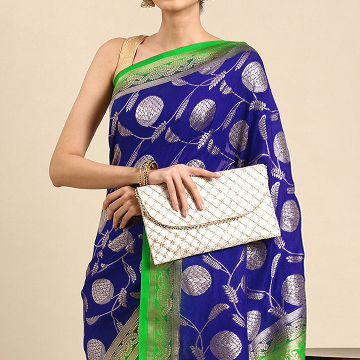 Blue Woven Kanjivaram Silk Saree