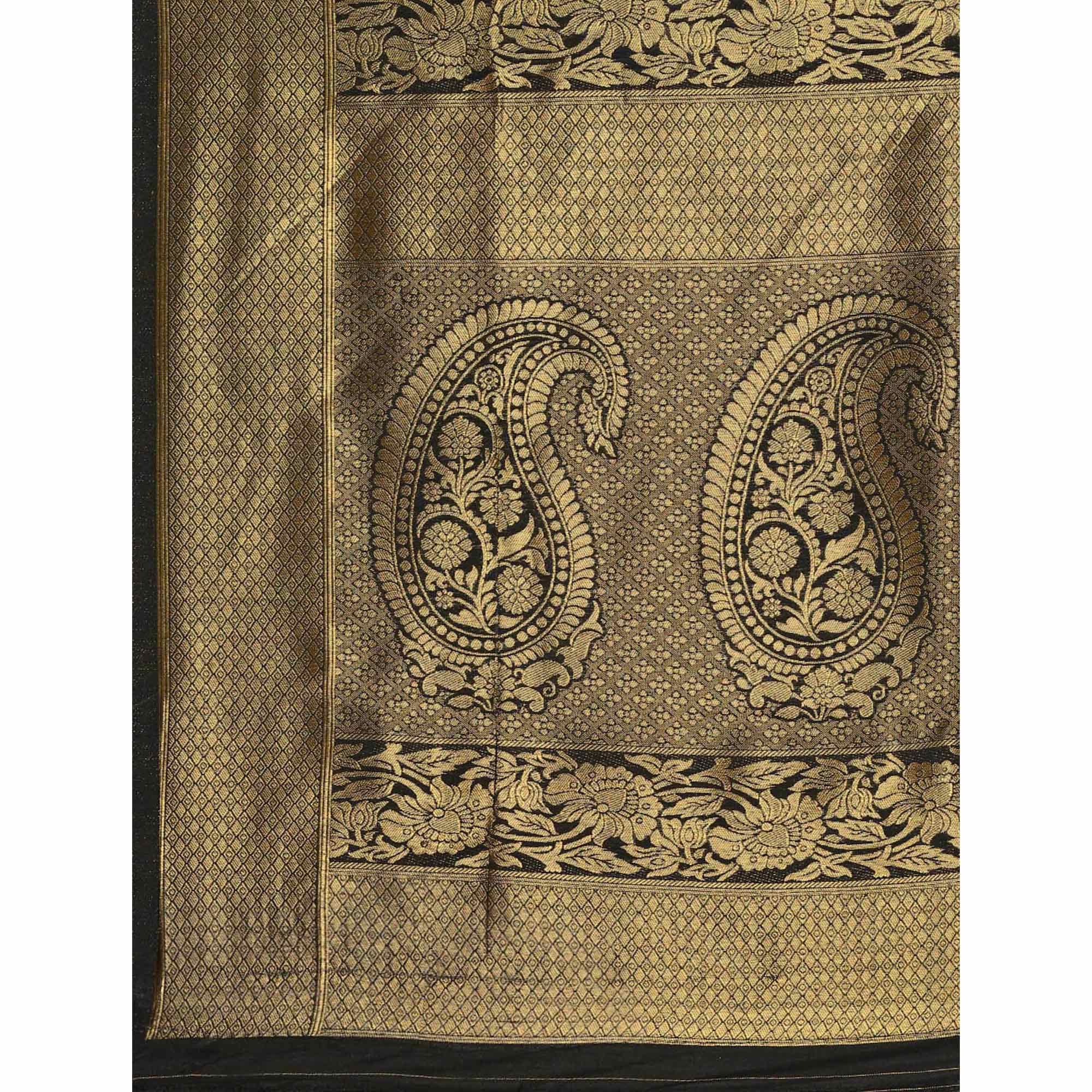 Black Woven Kanjivaram Silk Saree