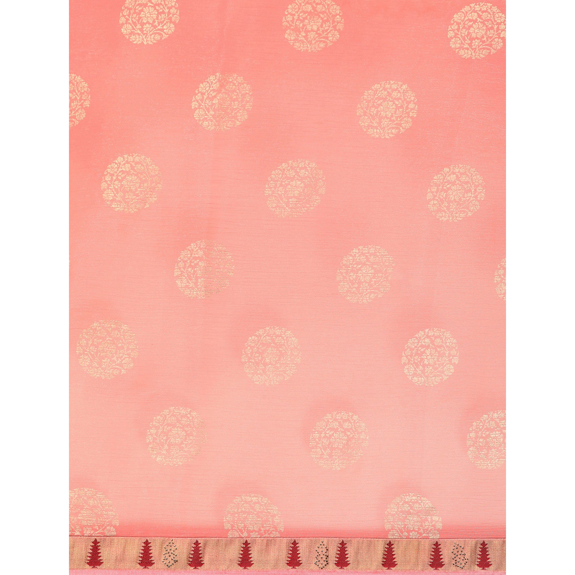 Light Pink Foil Printed With Swarovski Chiffon Saree
