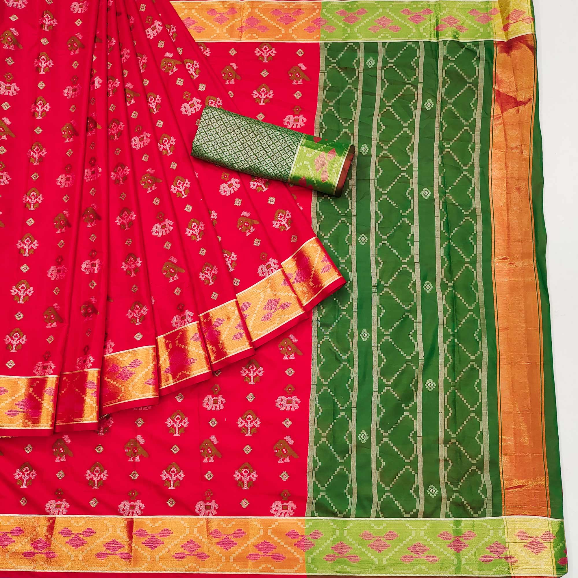 Red Woven Jacquard Patola Saree