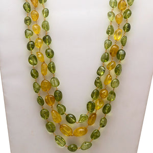 Green And Yellow Un-Shaped Stones Mala
