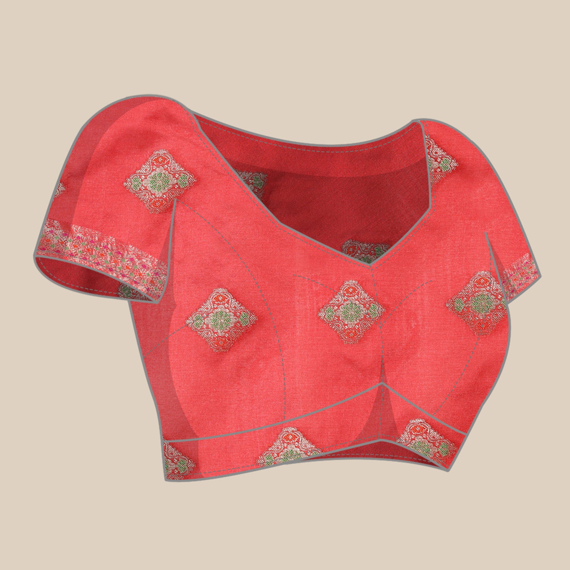Grey Woven Organza Saree