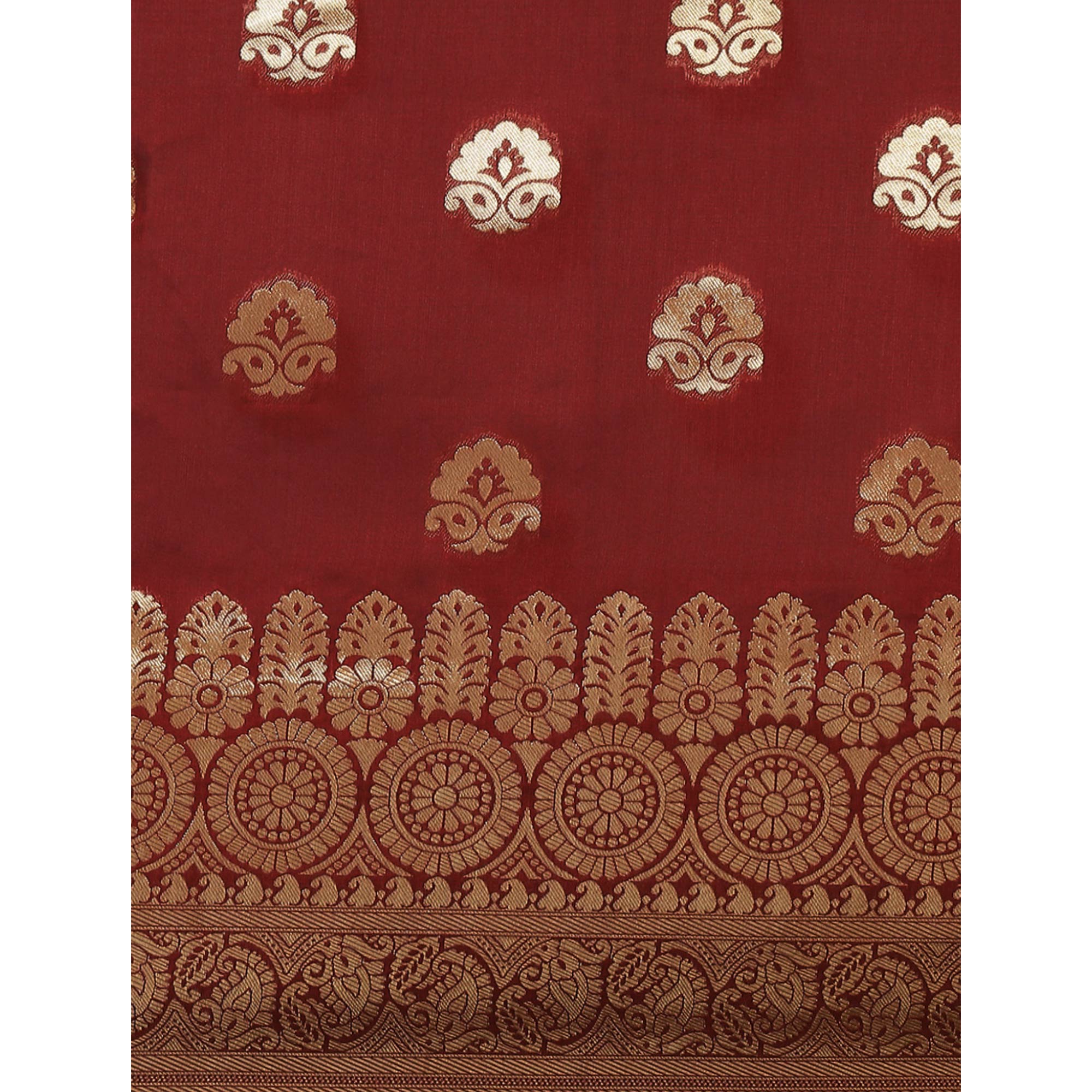 Maroon Woven Banarasi Silk Saree