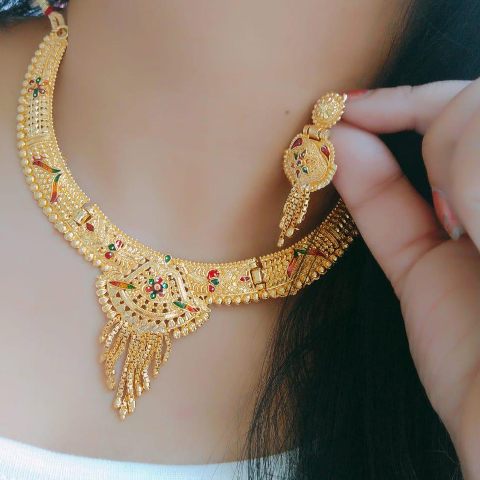 Gold Plated Alloy Necklace Set