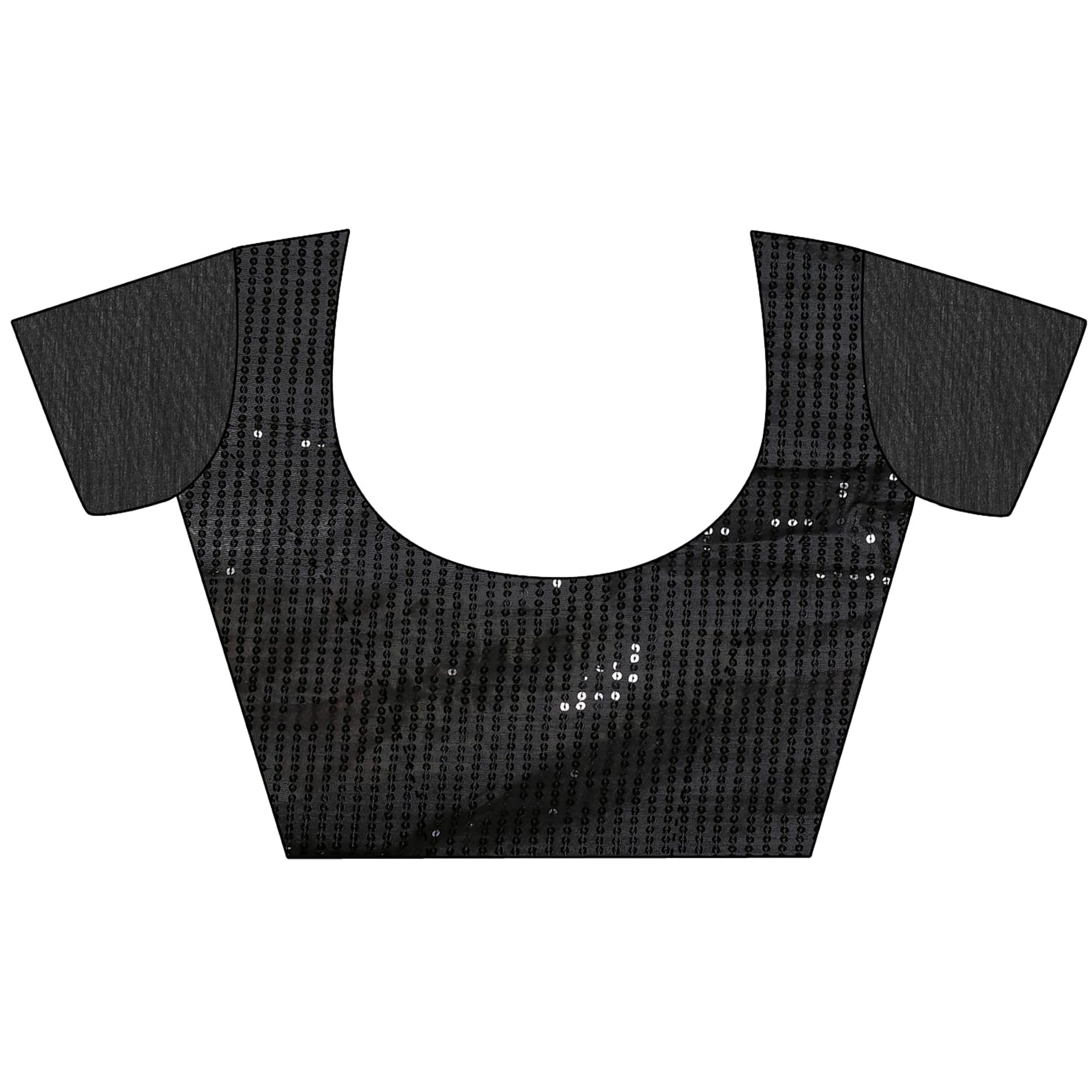 Black Sequins Emroidered Georgette Saree