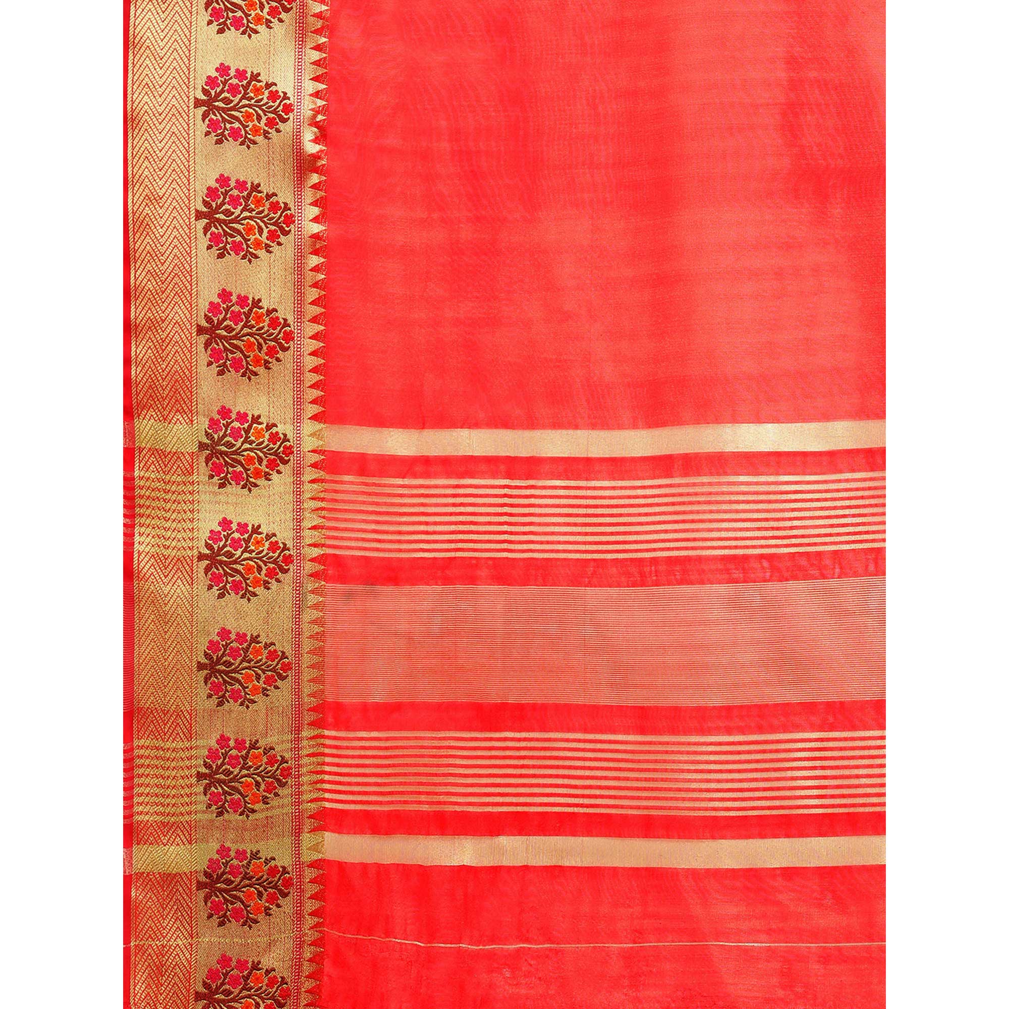 Red Woven Organza Saree