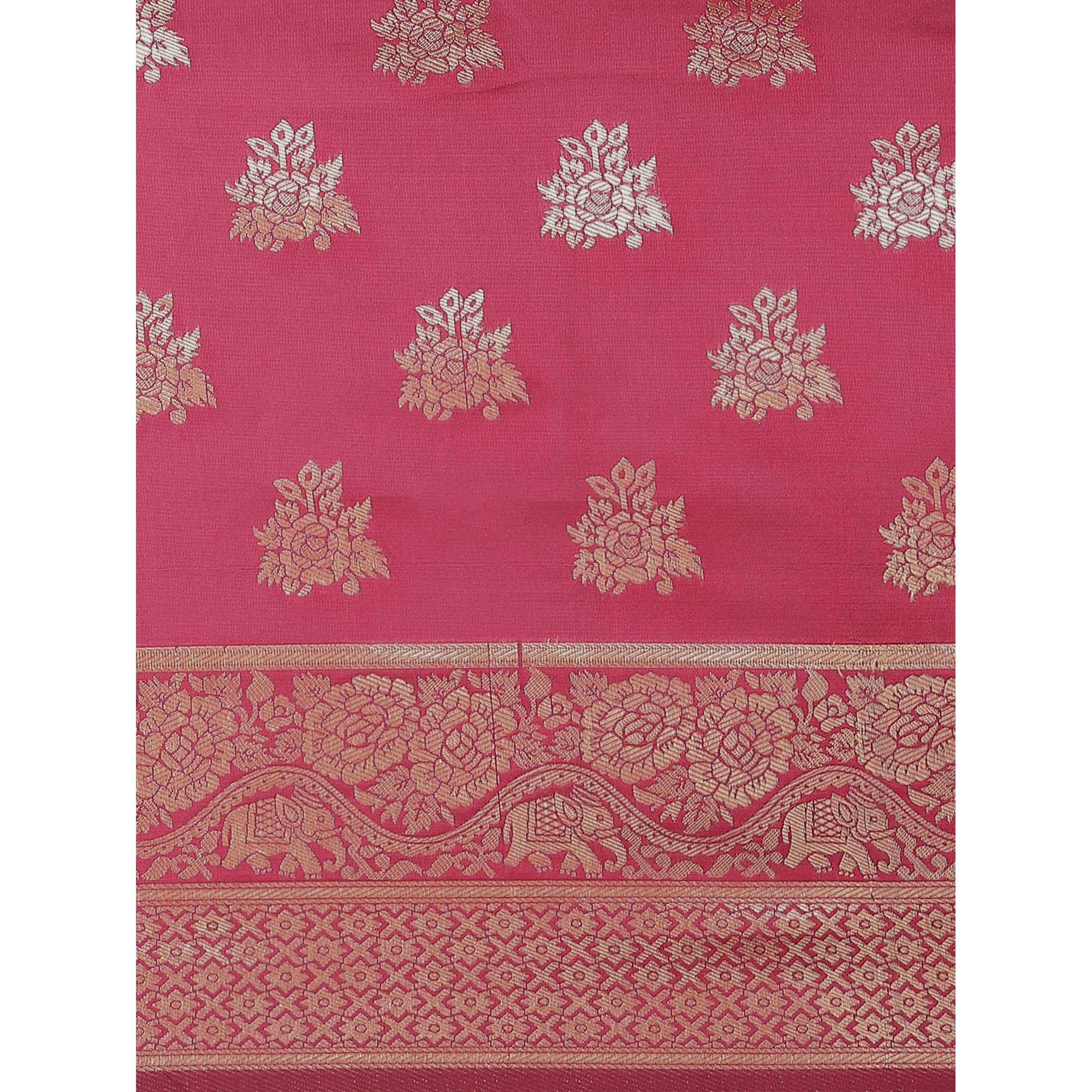 Pink Woven Banarasi Silk Saree