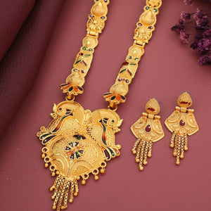 Gold Plated Alloy Long Necklace Set