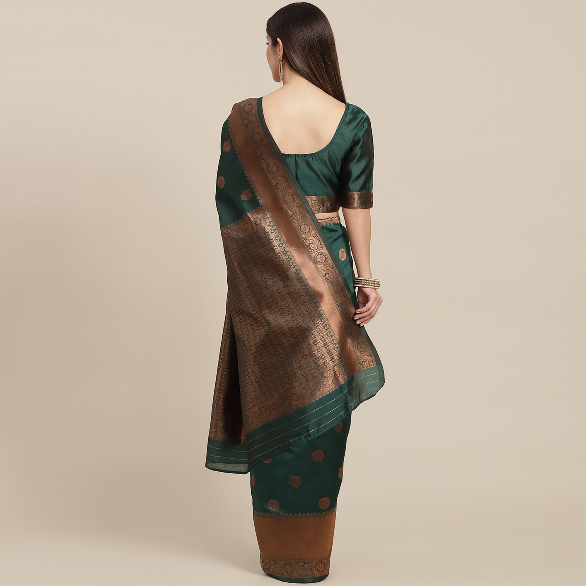 Green Woven Banarasi Silk Saree