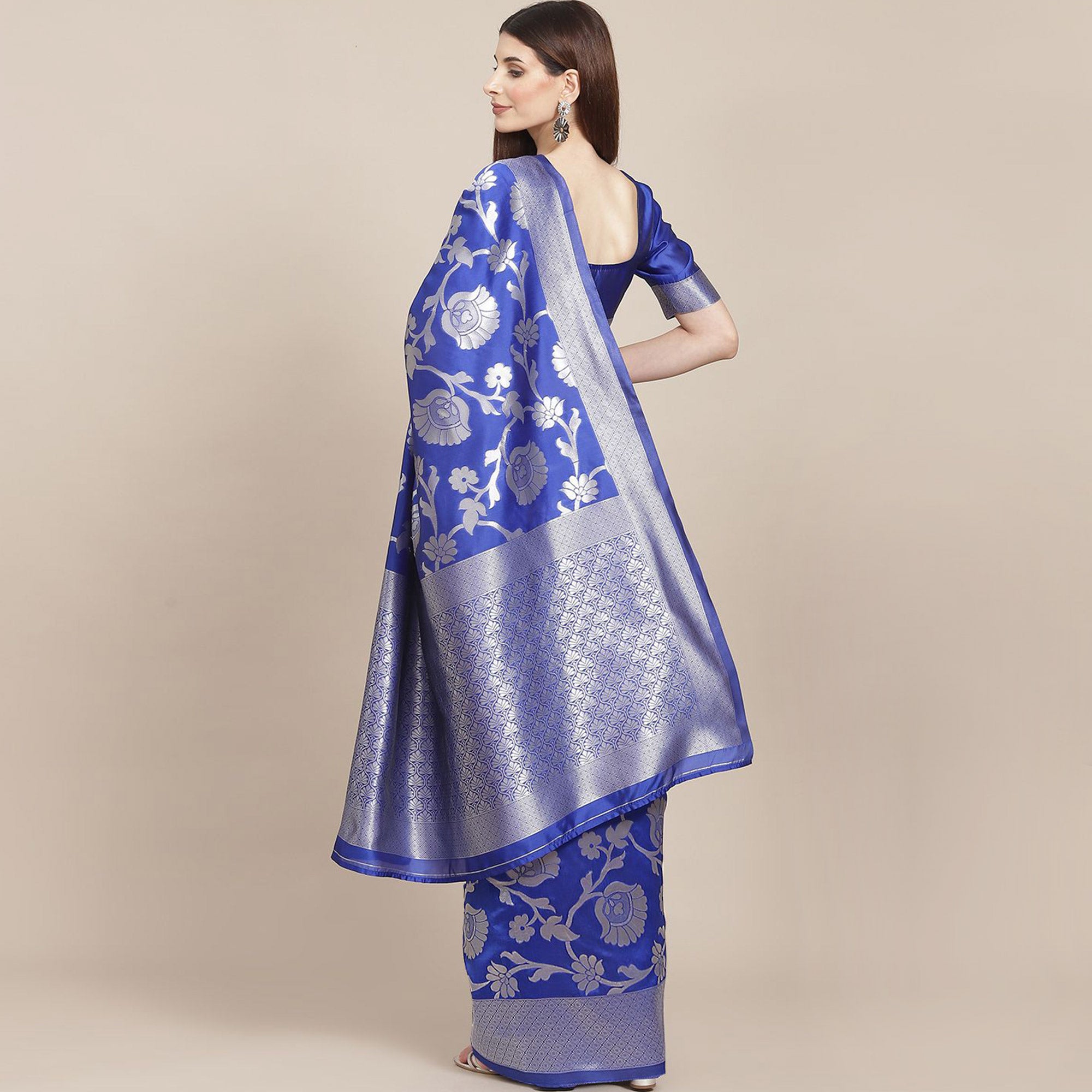 Blue Woven Banarasi Silk Saree