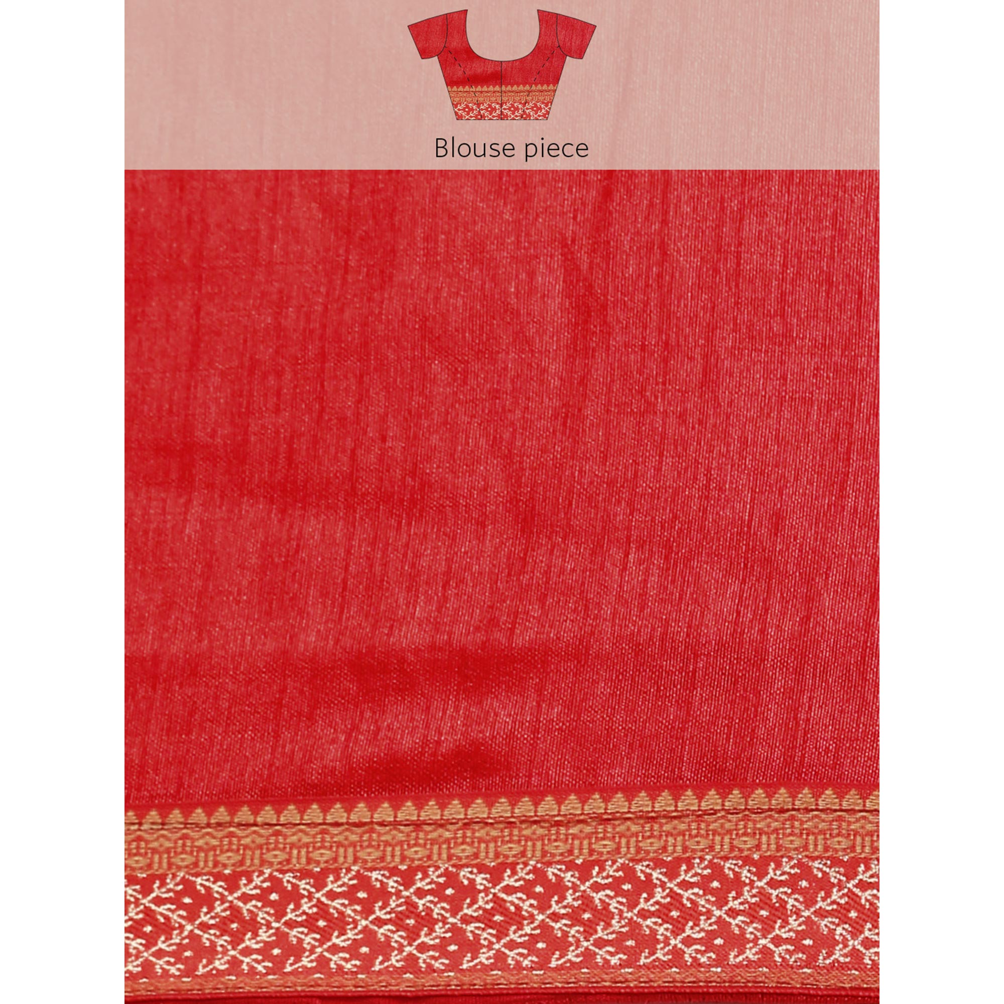 Red Floral Foil Printed Zomato Saree