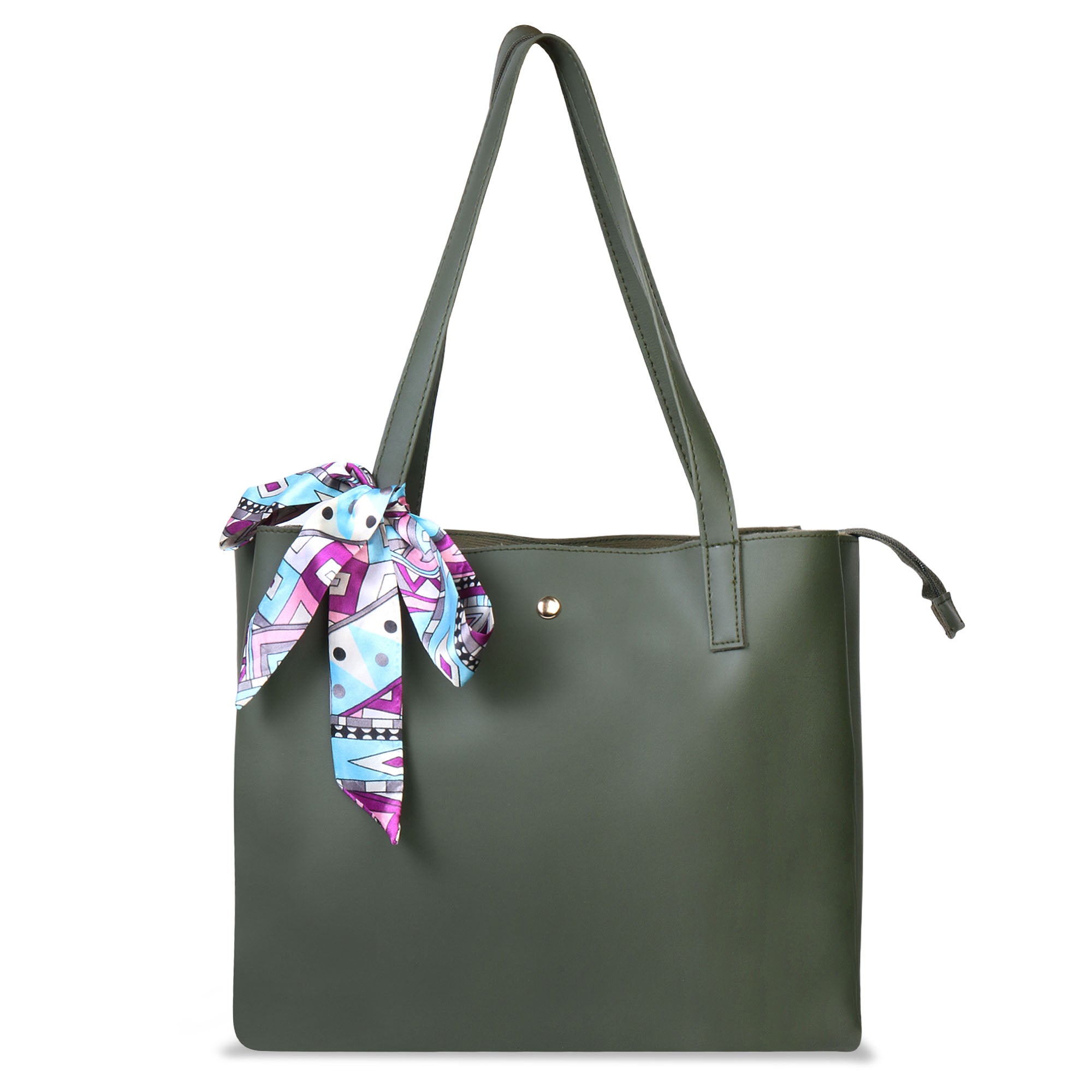 TMN - Women Green Vegan Leather Tote Bag