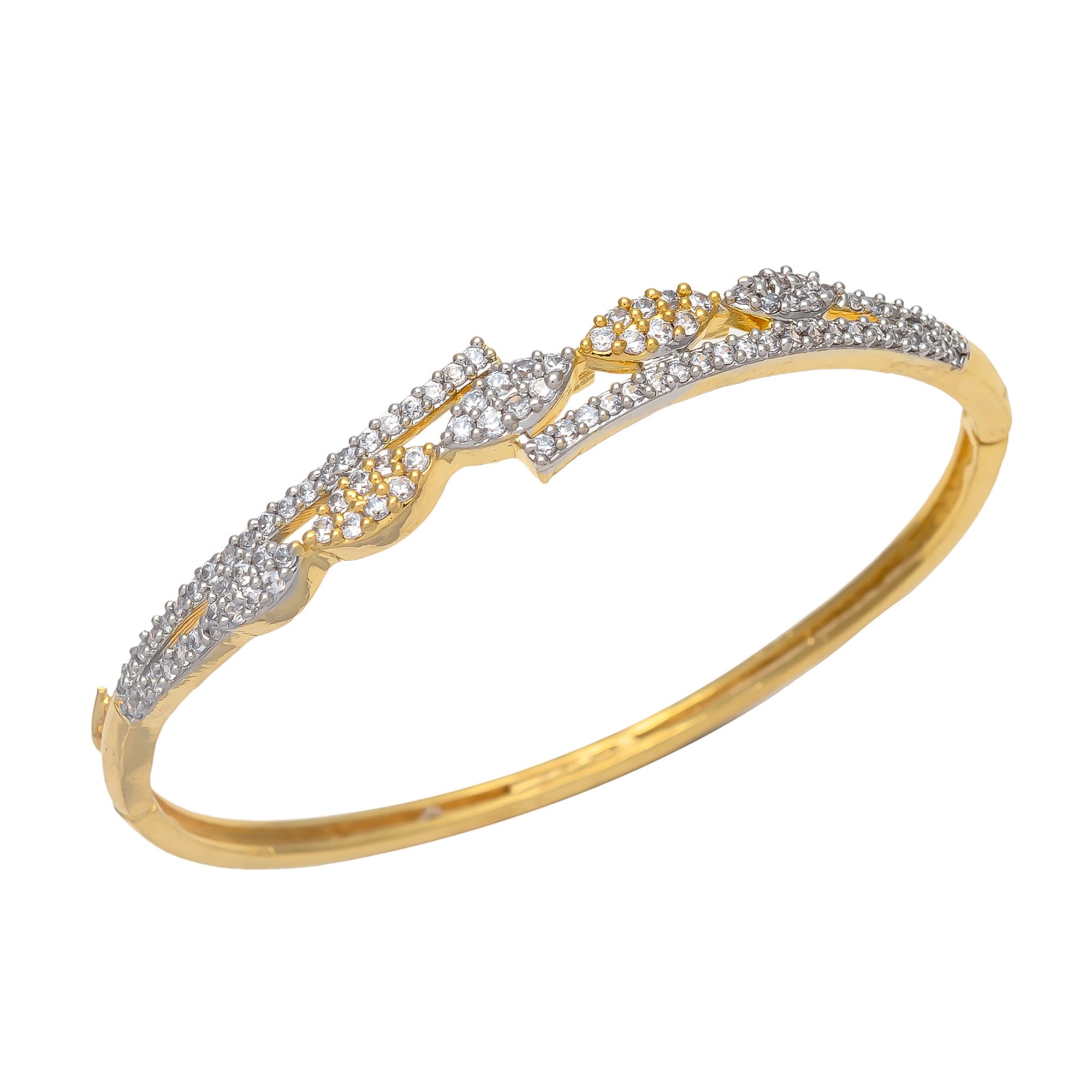 Gold Polish American Diamond Sleek Bracelet