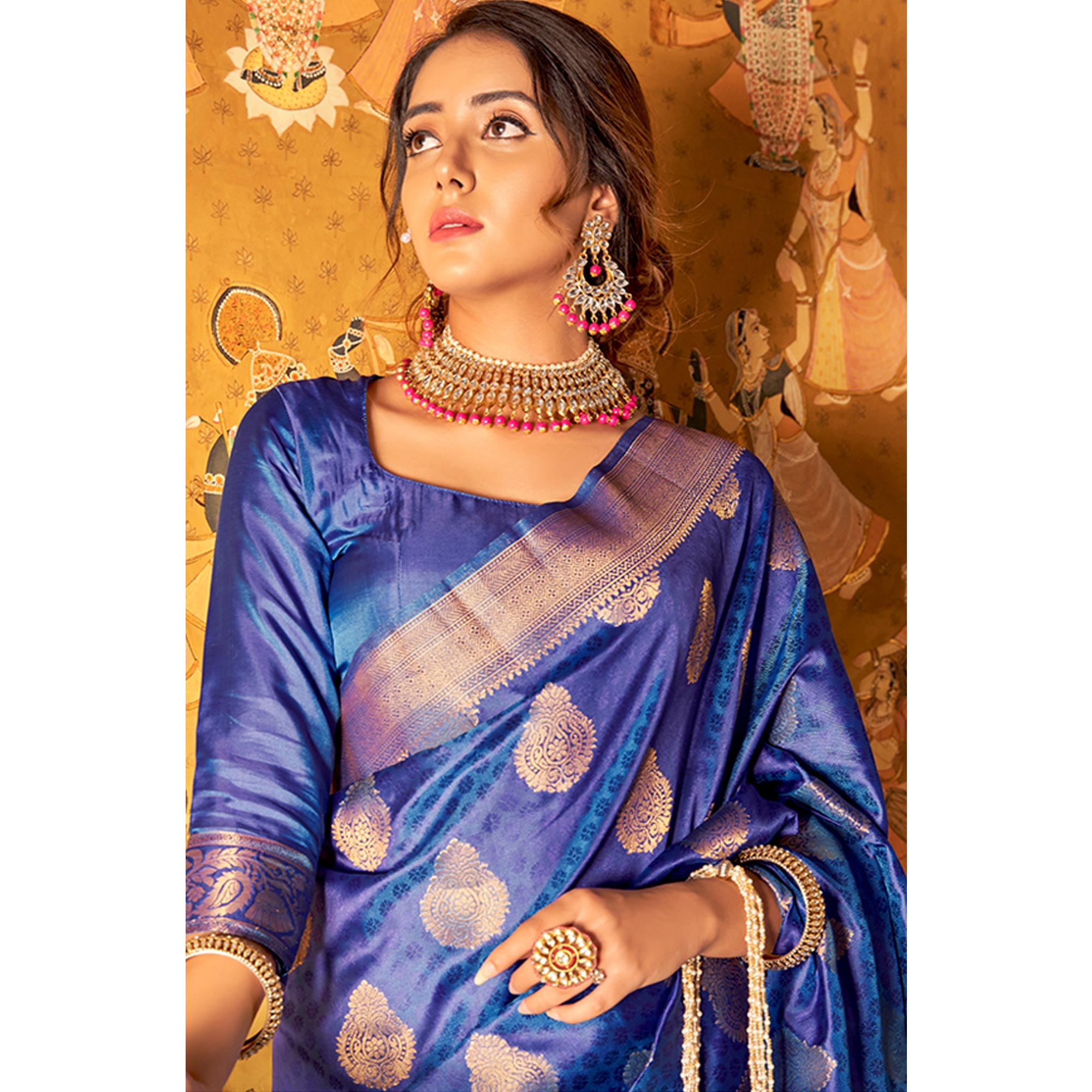 Blue Woven Banarasi Silk Saree