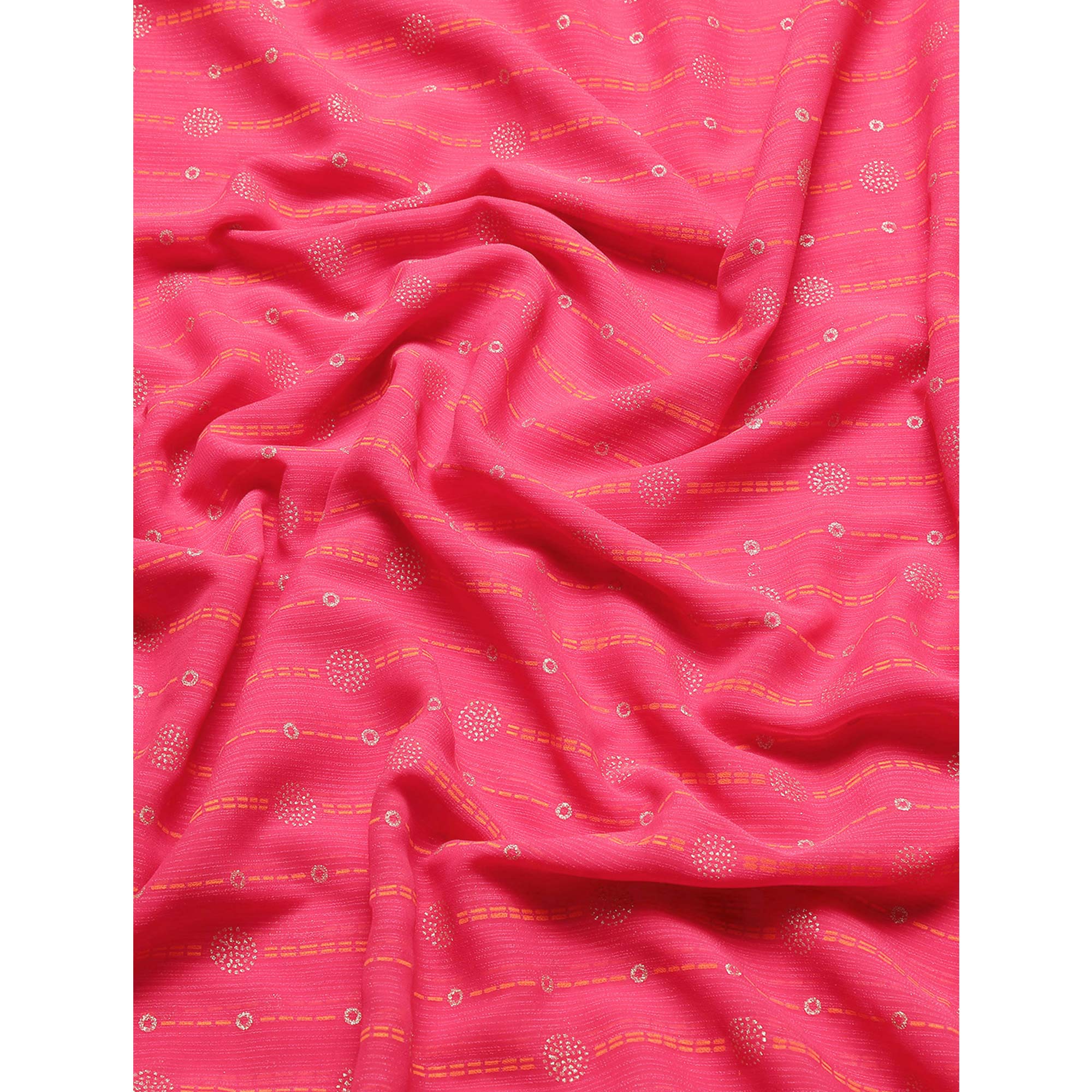 Pink Foil Printed Zomato Saree