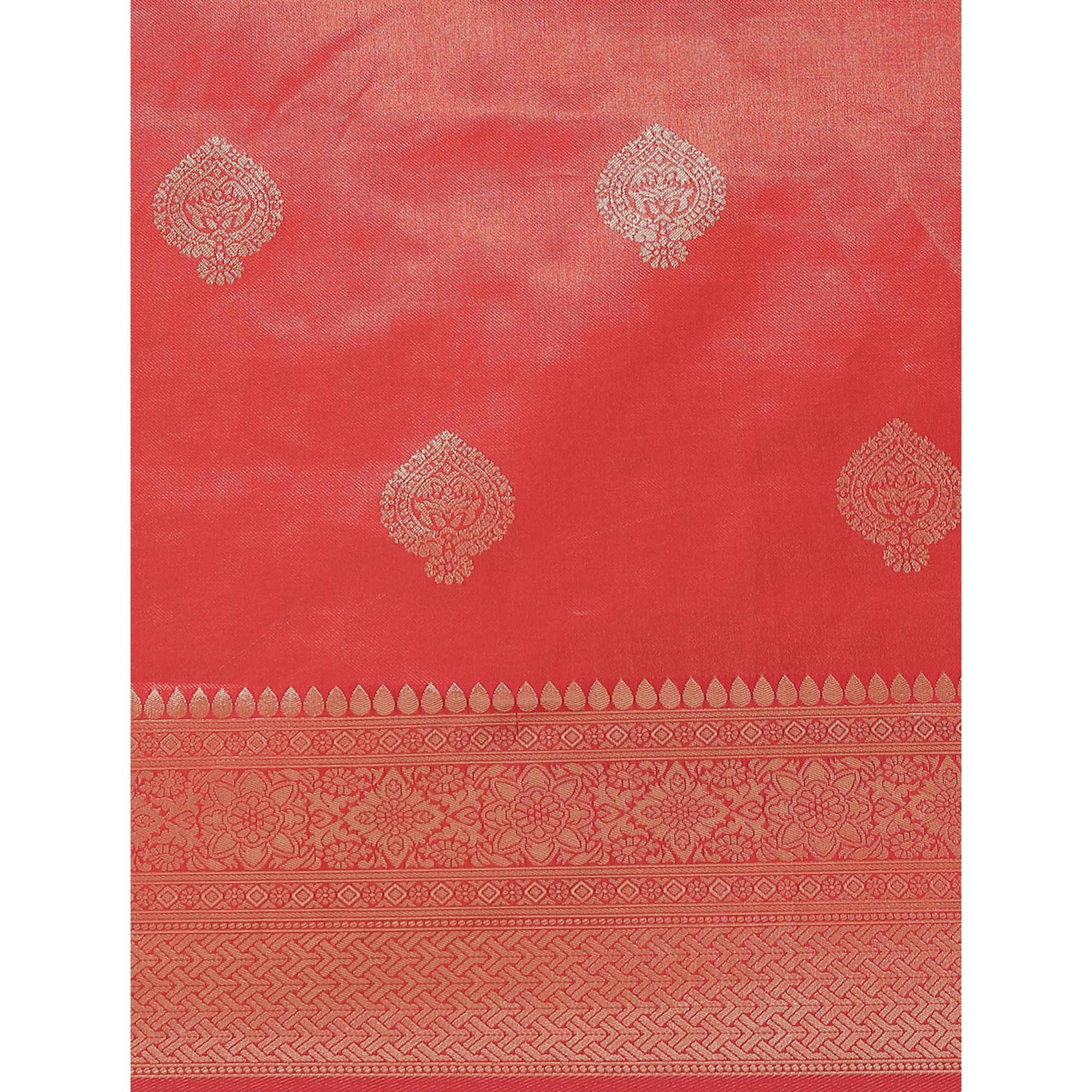 Red Woven Banarasi Silk Saree