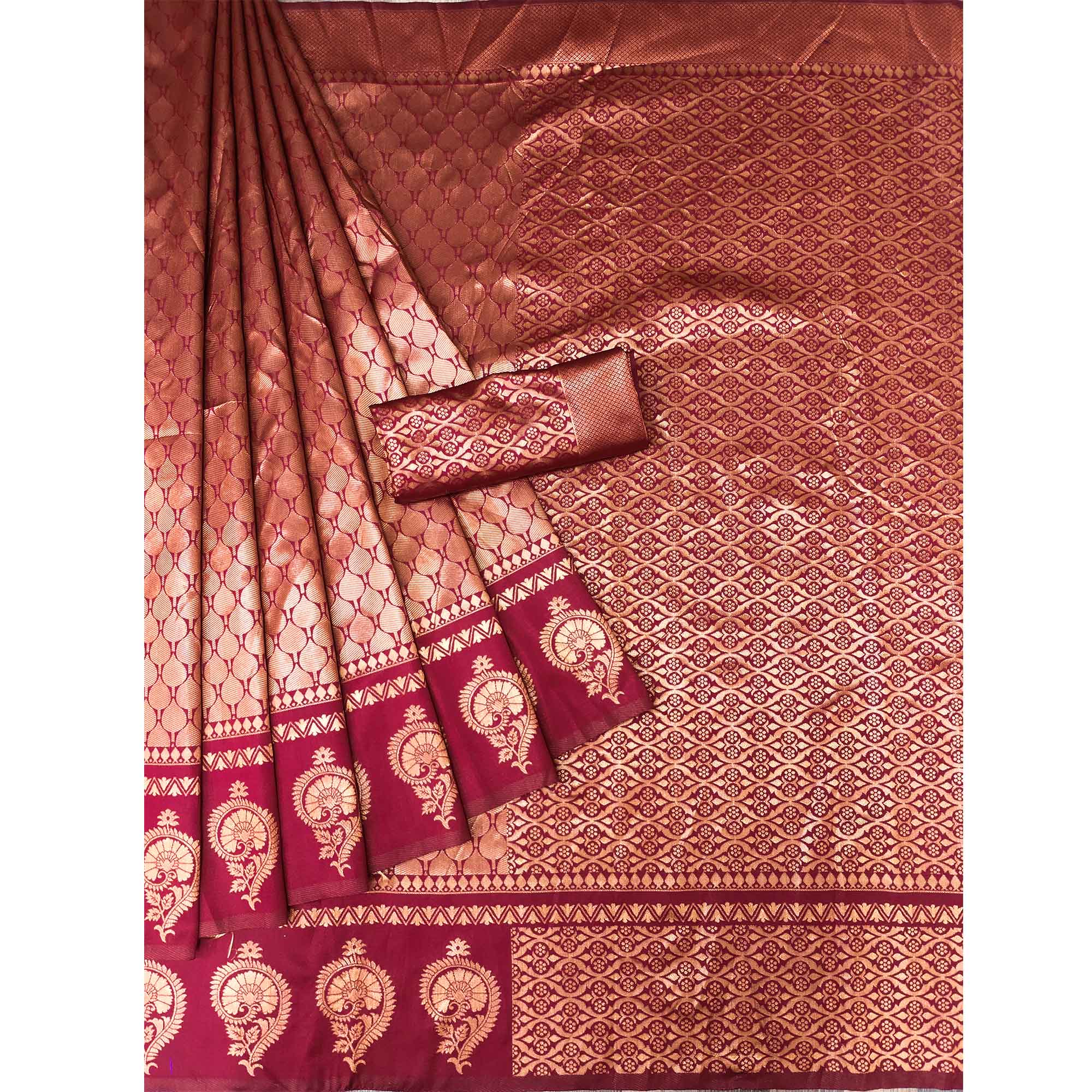 Red Woven Banarasi Silk Saree