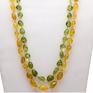 Yellow And Green Un-Shaped Stones Mala