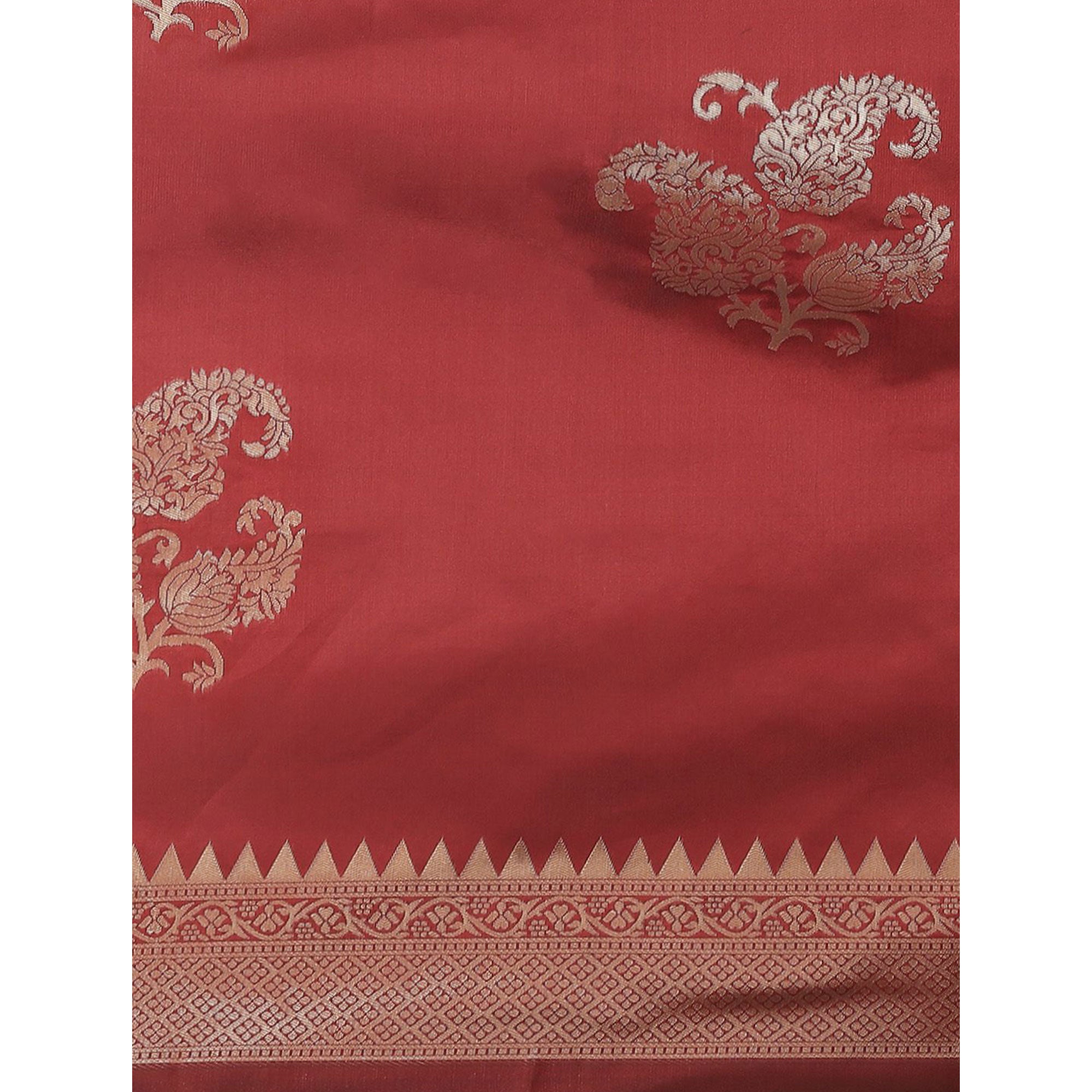 Red Woven Banarasi Silk Saree