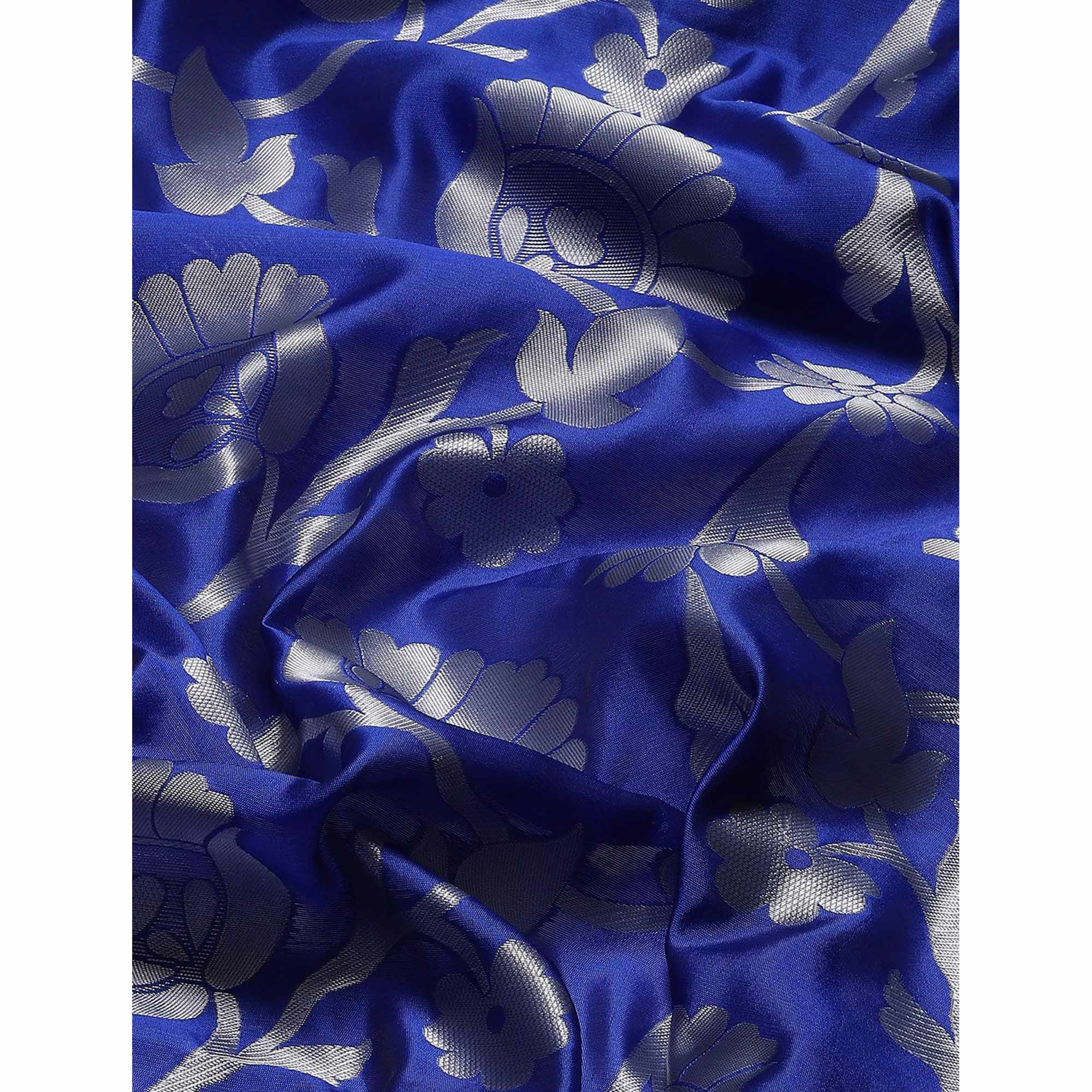 Blue Woven Banarasi Silk Saree