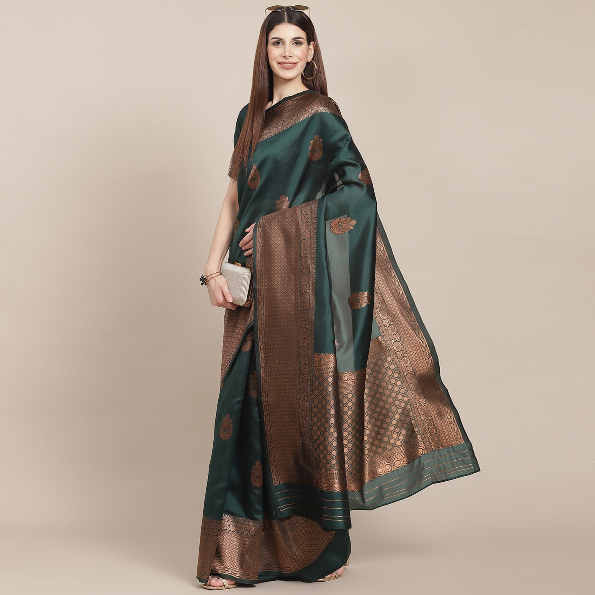 Green Woven Banarasi Silk Saree