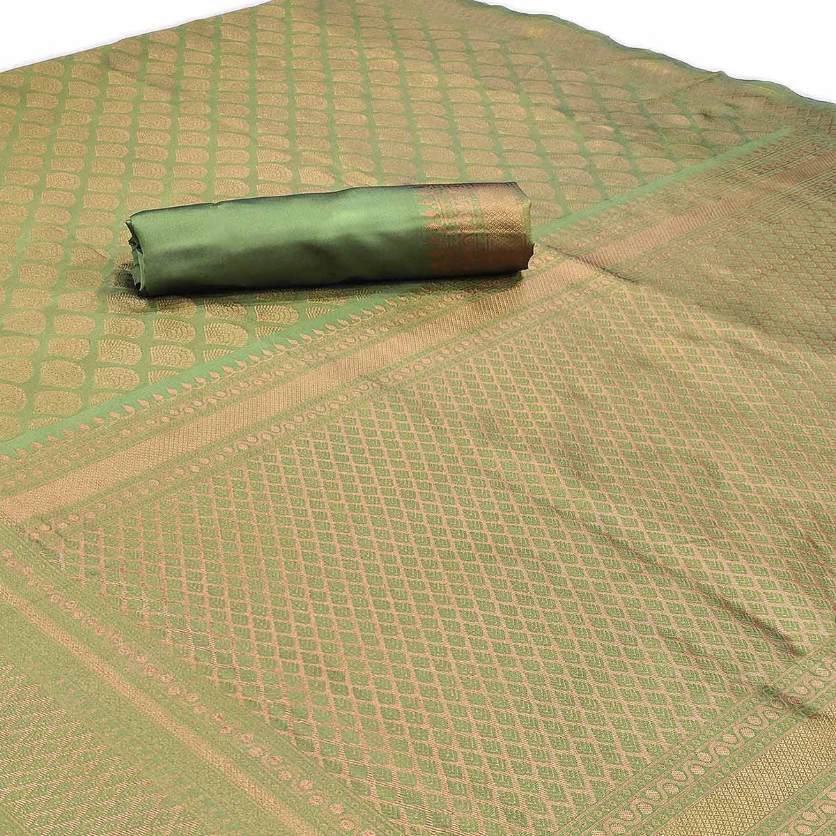 Green Woven Banarasi Silk Saree