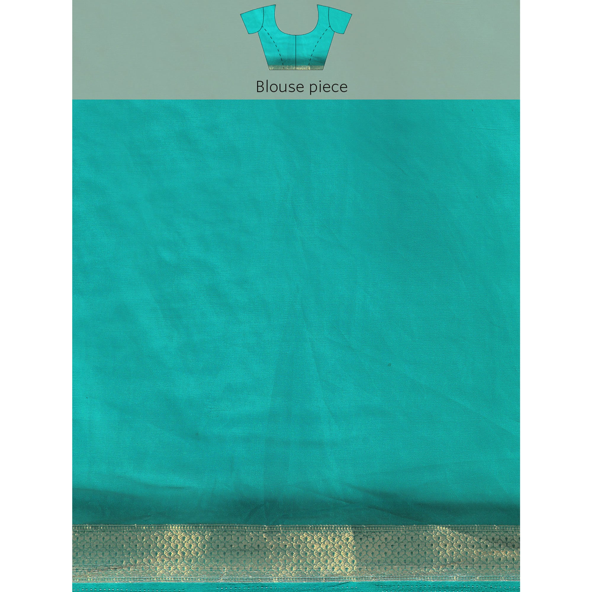 Turquoise Floral Embroidered Organza Saree