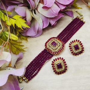 Purple Alloy Choker Set