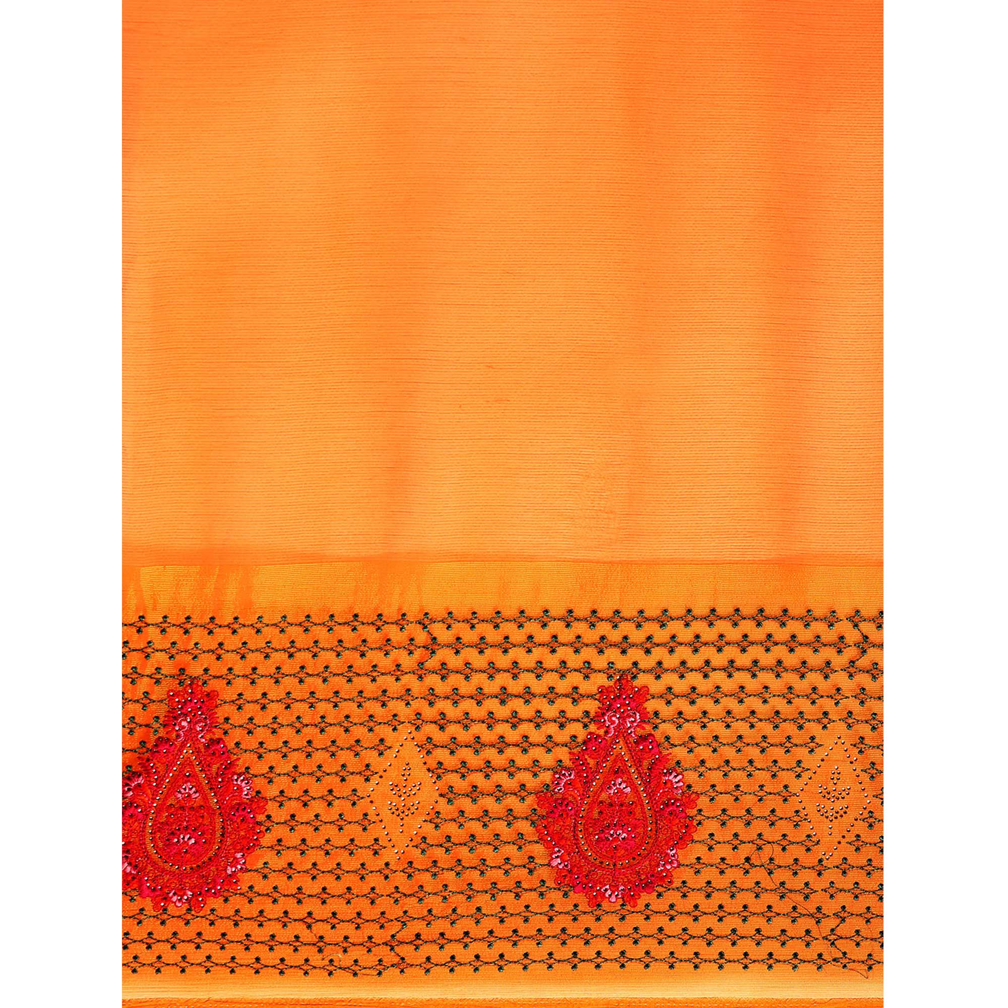 Yellow Swarovski With Embroidery Work Viscose Chiffon Saree