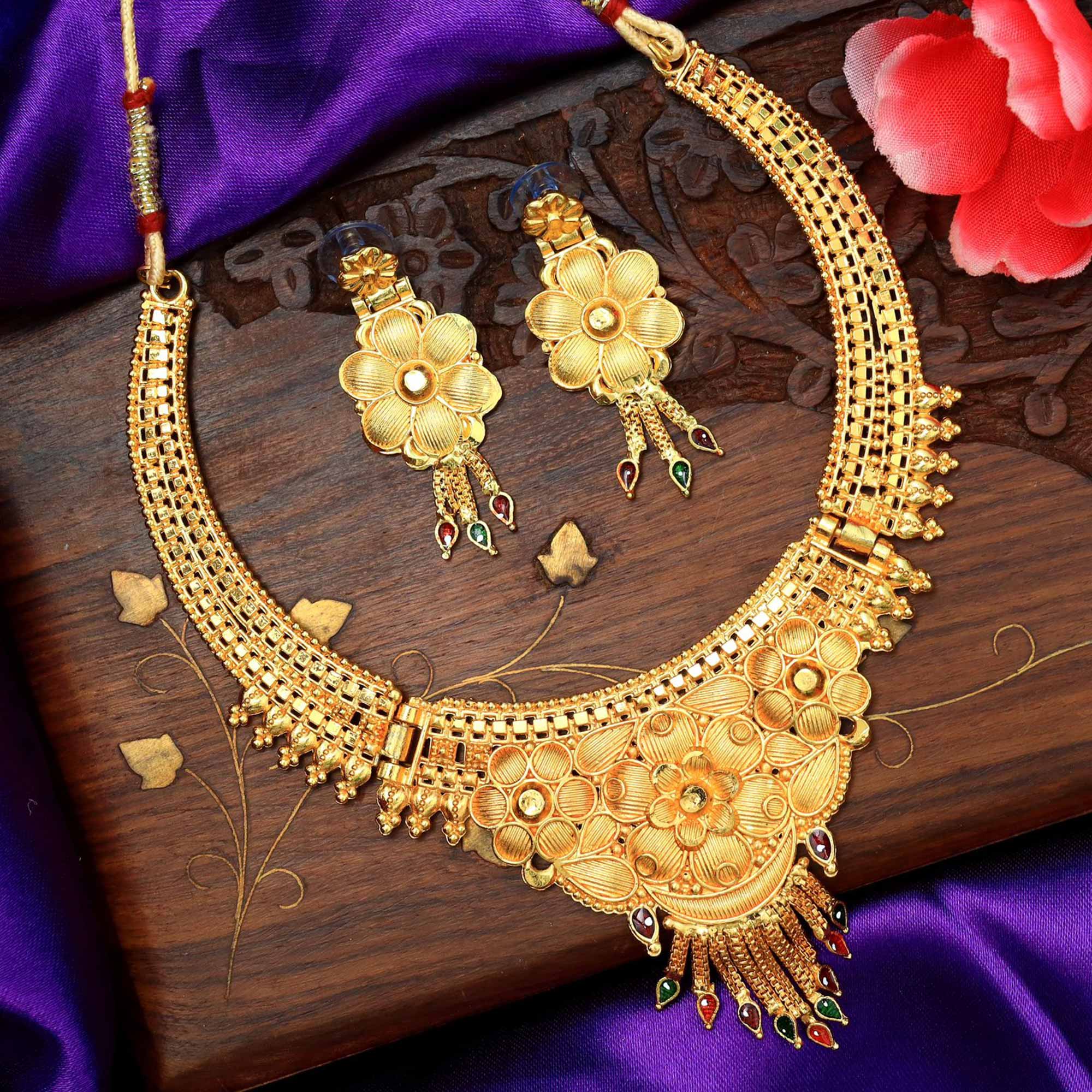 Gold Plated Alloy Necklace Set