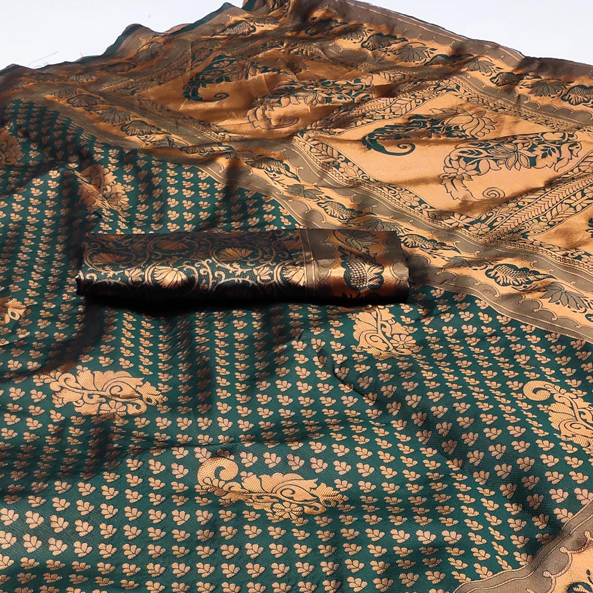 Green Woven Banarasi Silk Saree