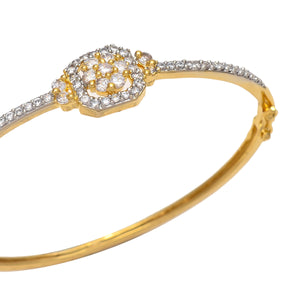 Gold Polish American Diamond Sleek Bracelet