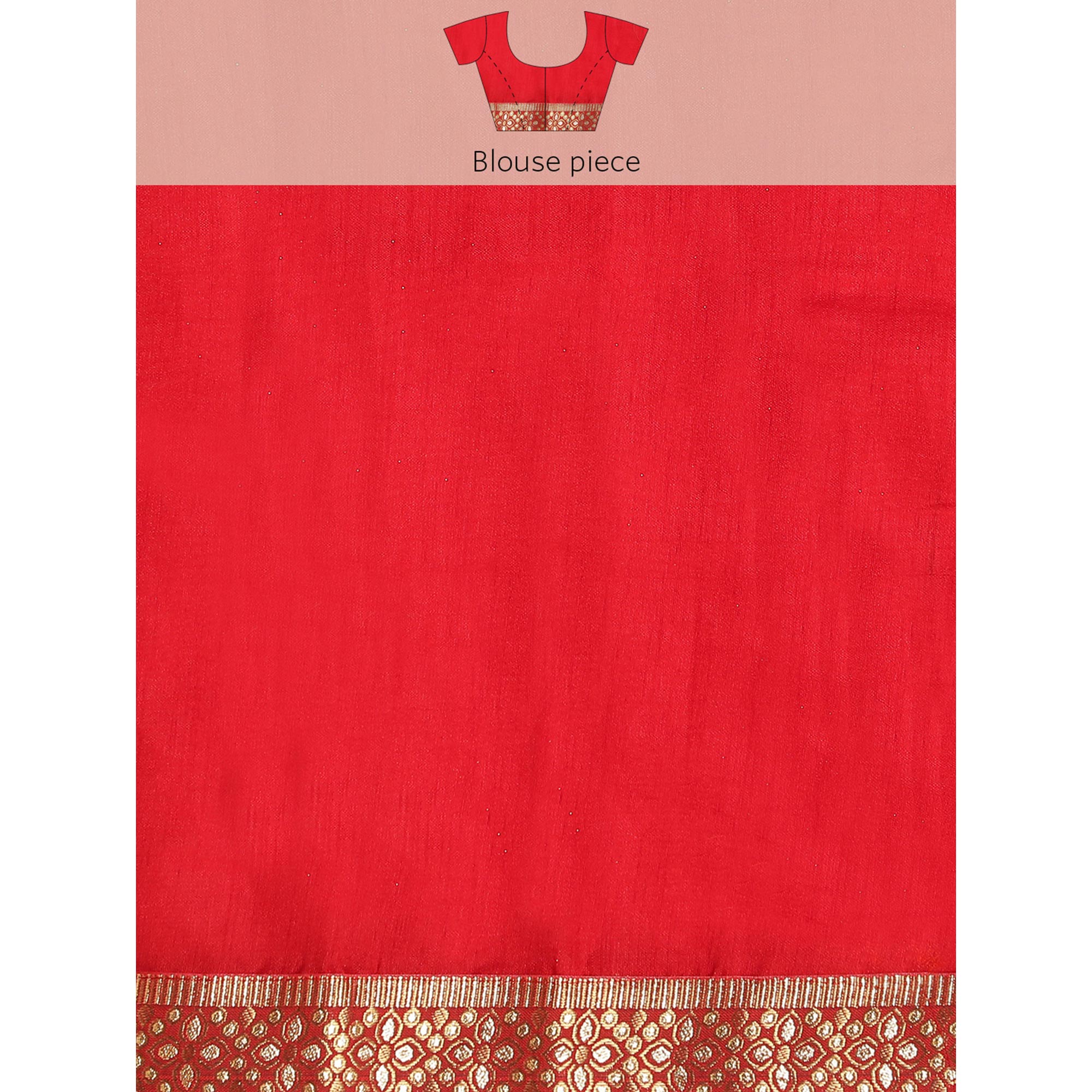 Light Orange Floral Foil Printed Vichitra Silk Saree