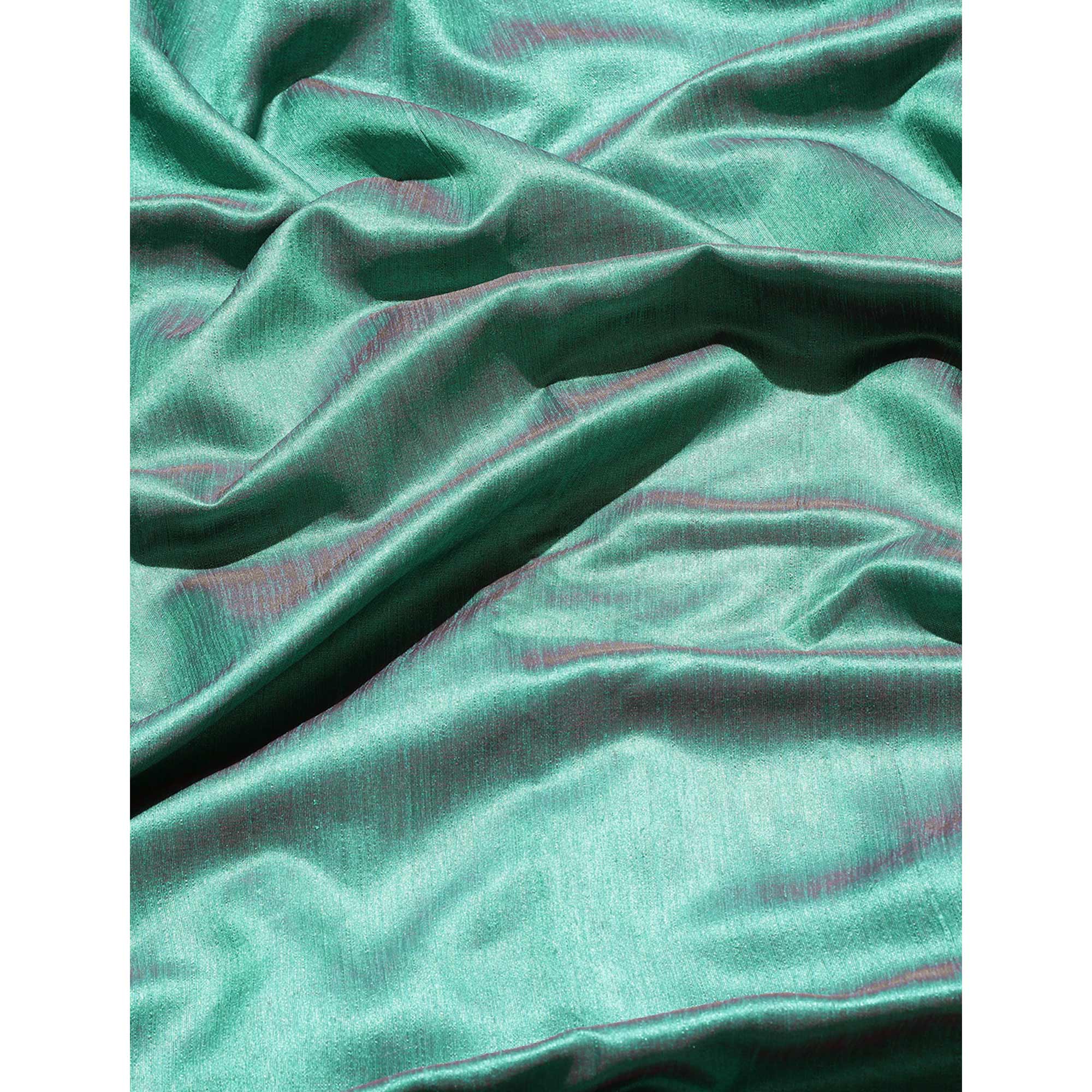 Rama Woven Cotton Silk Saree