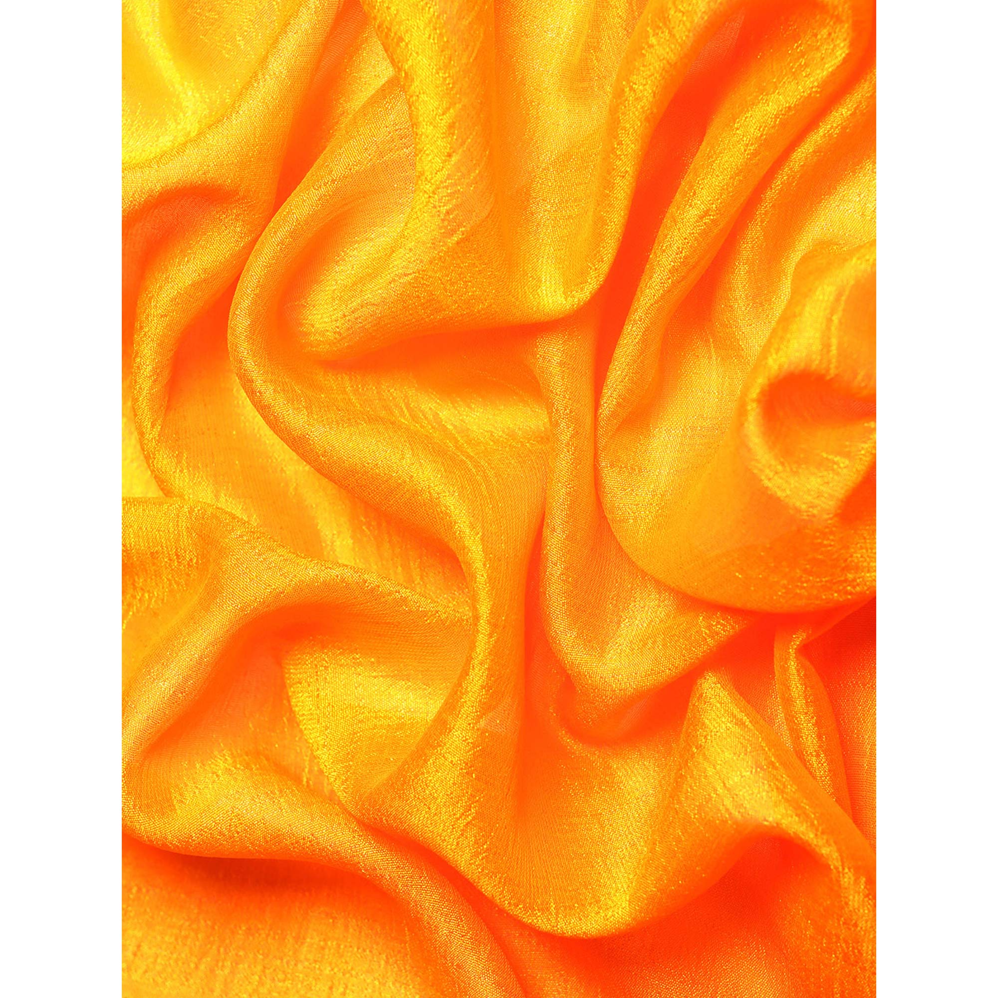 Yellow Swaroski Work Vichitra Silk Saree