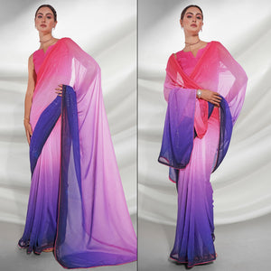 Multicolored Sequins Embroidered Georgette Saree