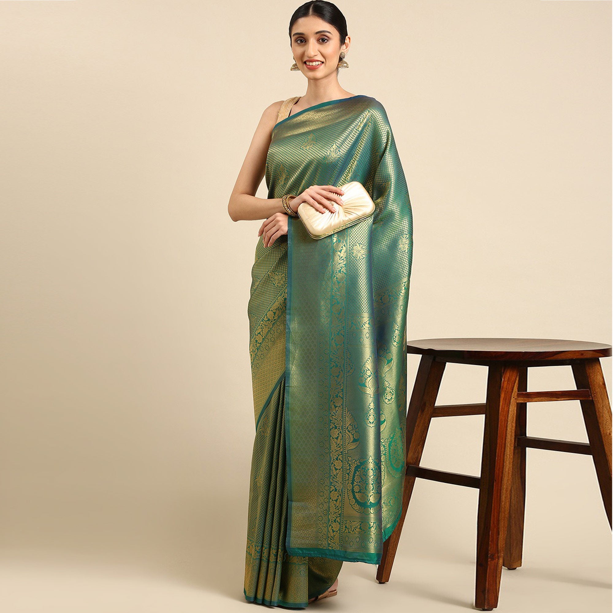 Green Woven Kanjivaram Silk Saree