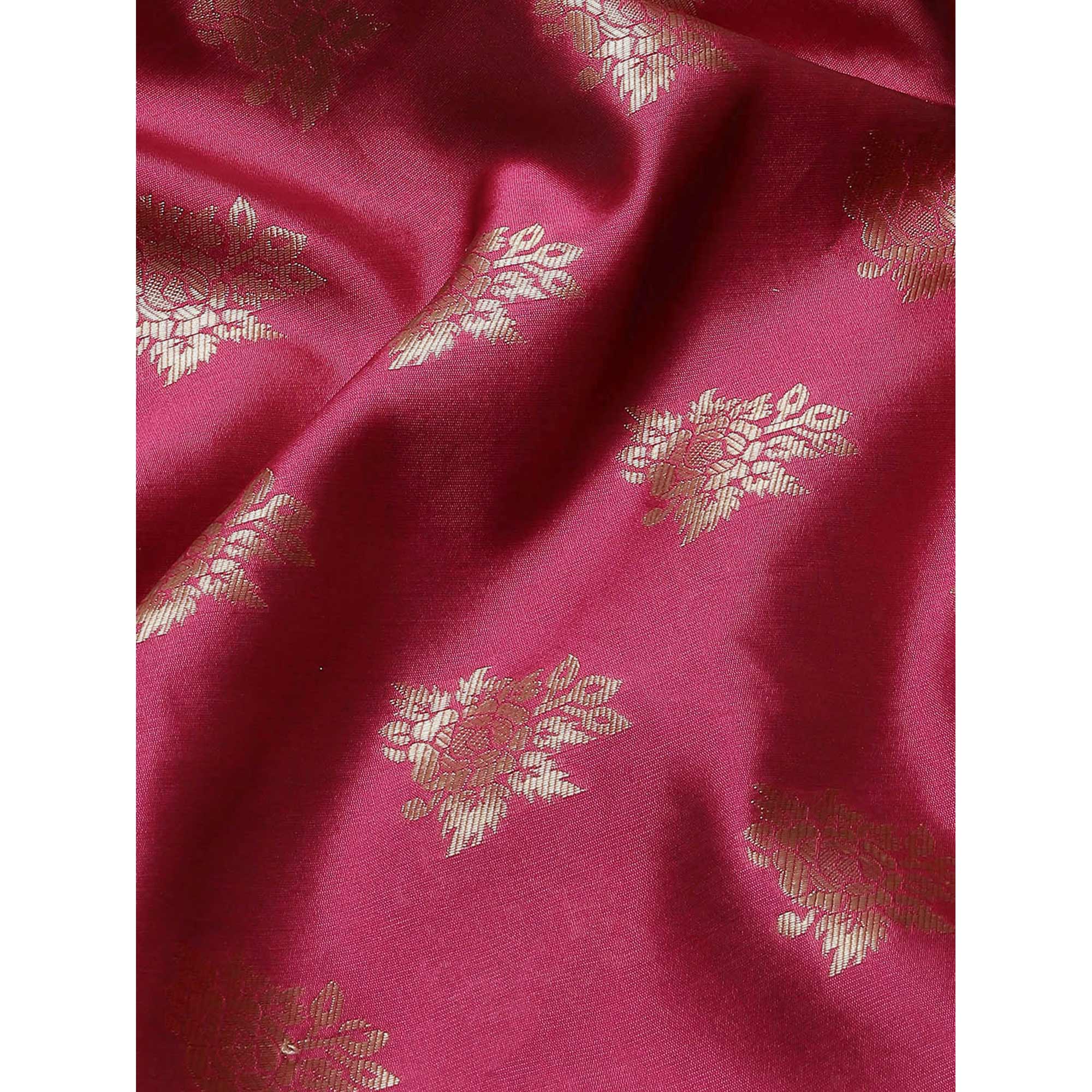 Pink Woven Banarasi Silk Saree