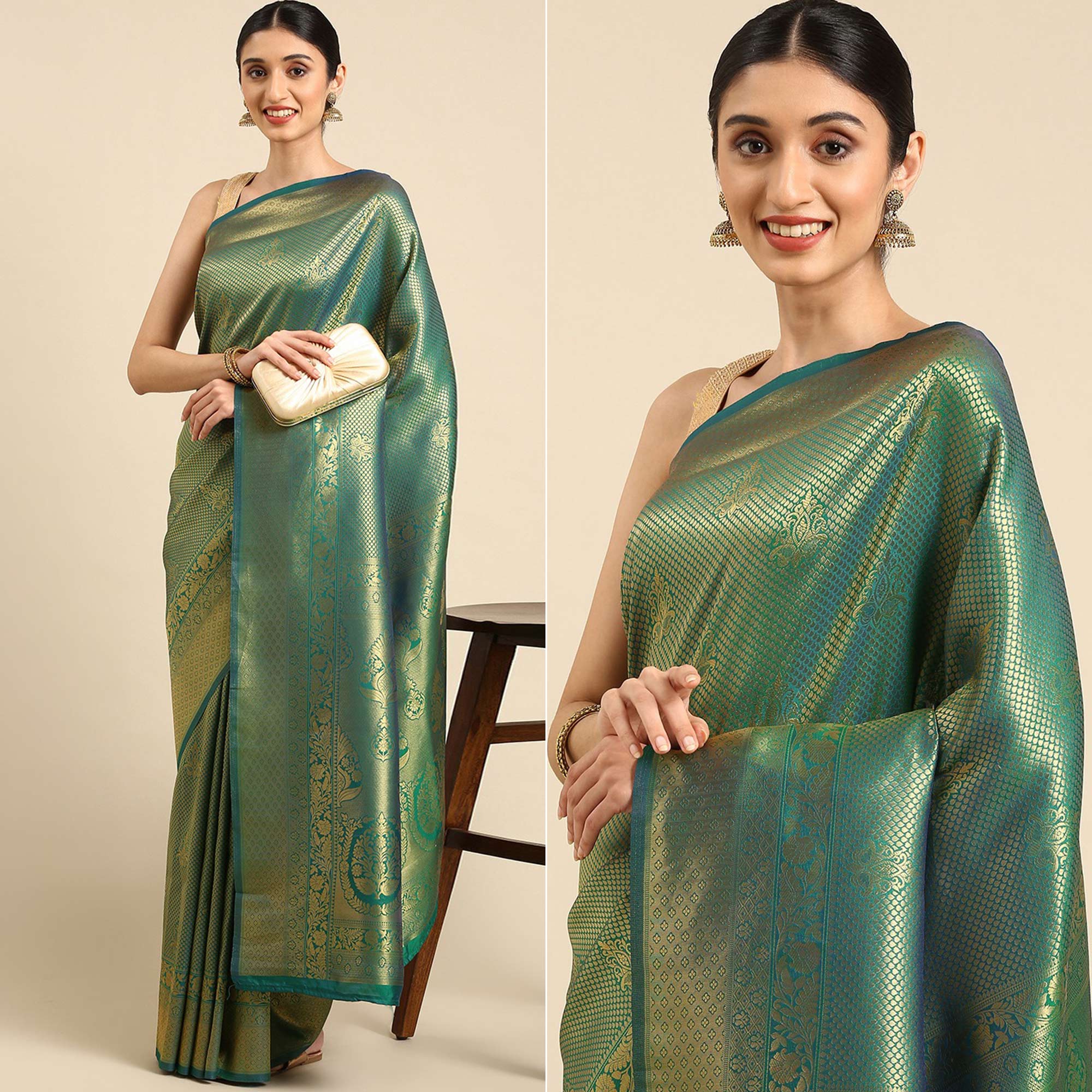 Green Woven Kanjivaram Silk Saree