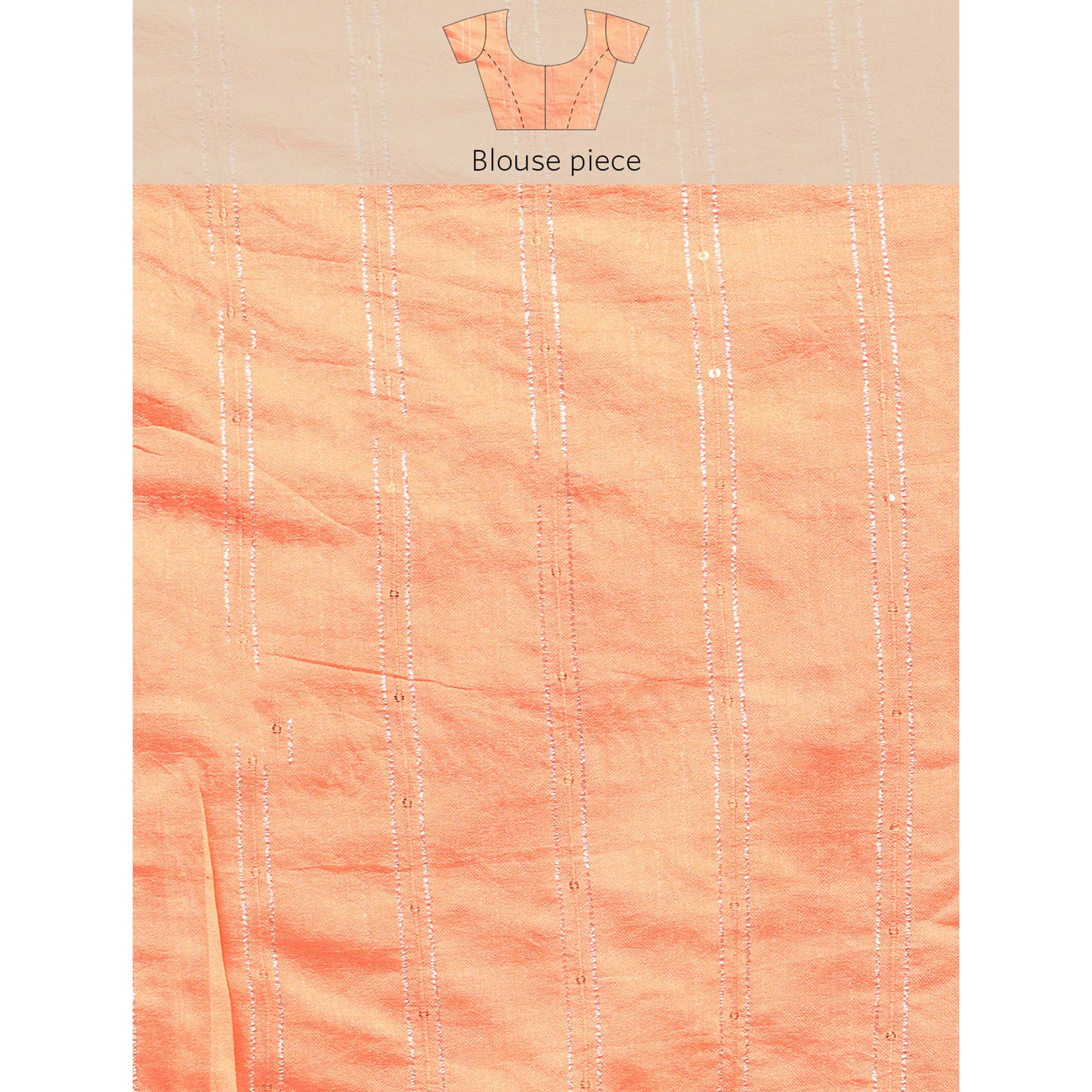 Orange Foil Printed With Swarovski Chiffon Saree